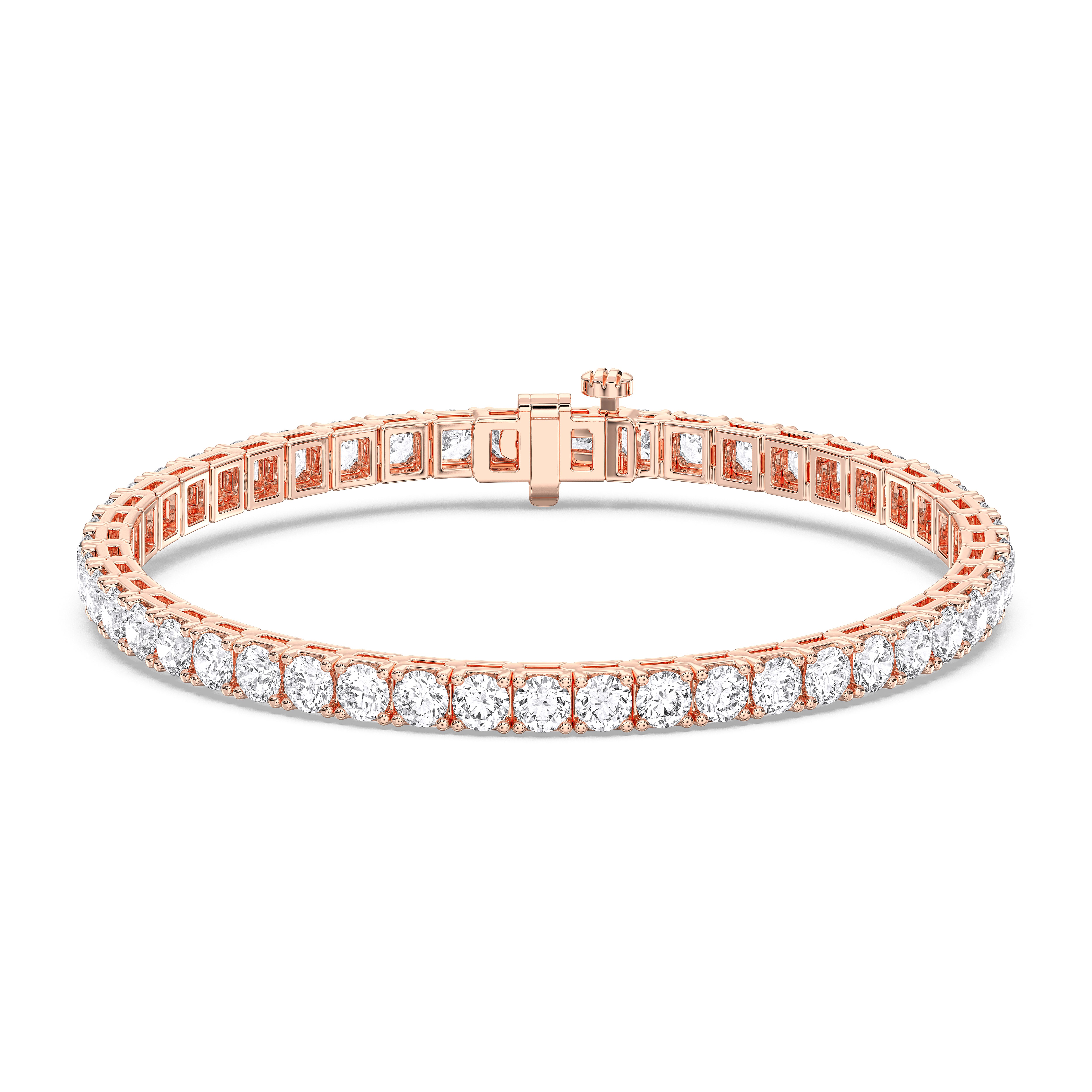 2Ct to 15Ct Round Diamond 7 Inches Tennis Bracelet For Women Made in Solid Gold