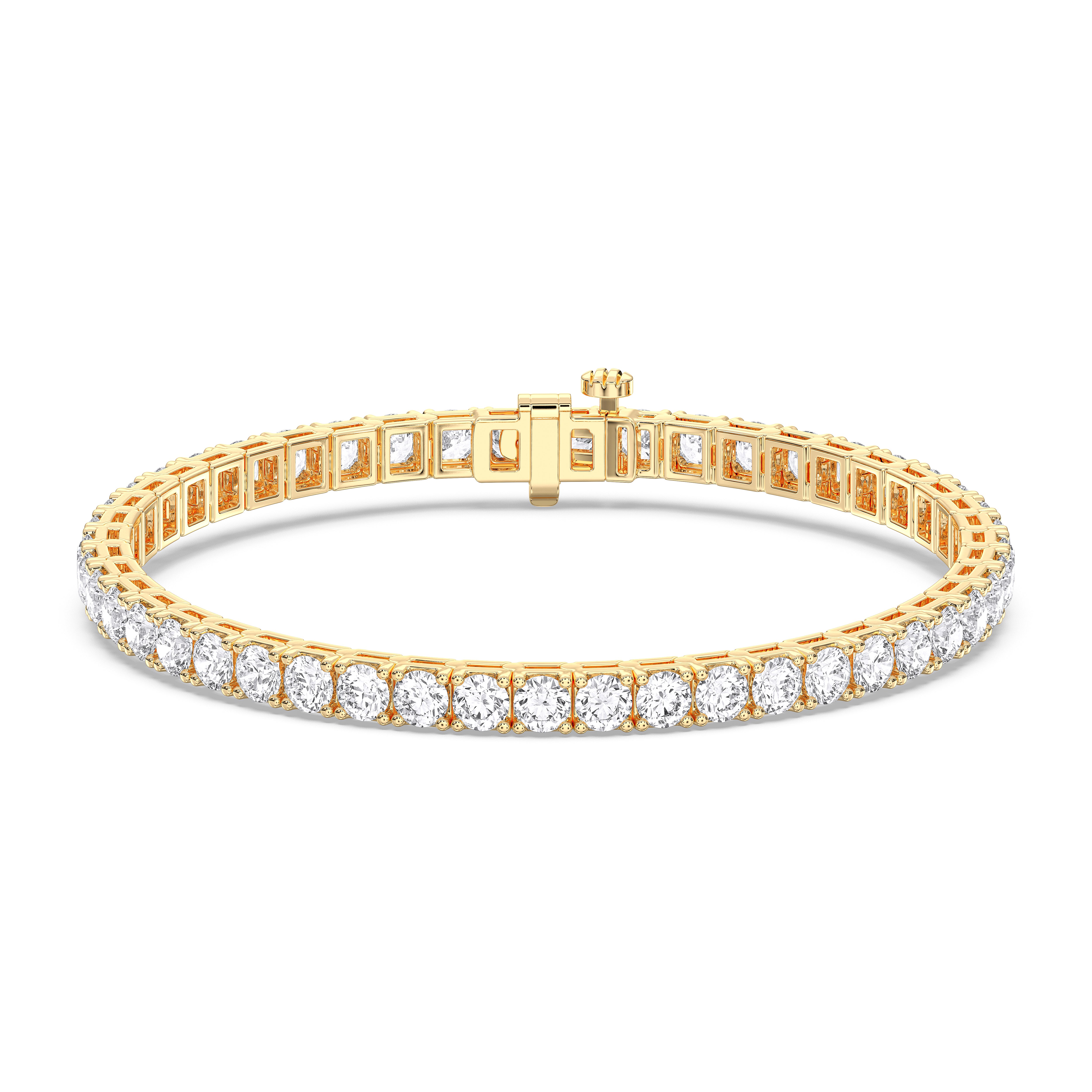 2Ct to 15Ct Round Diamond 7 Inches Tennis Bracelet For Women Made in Solid Gold