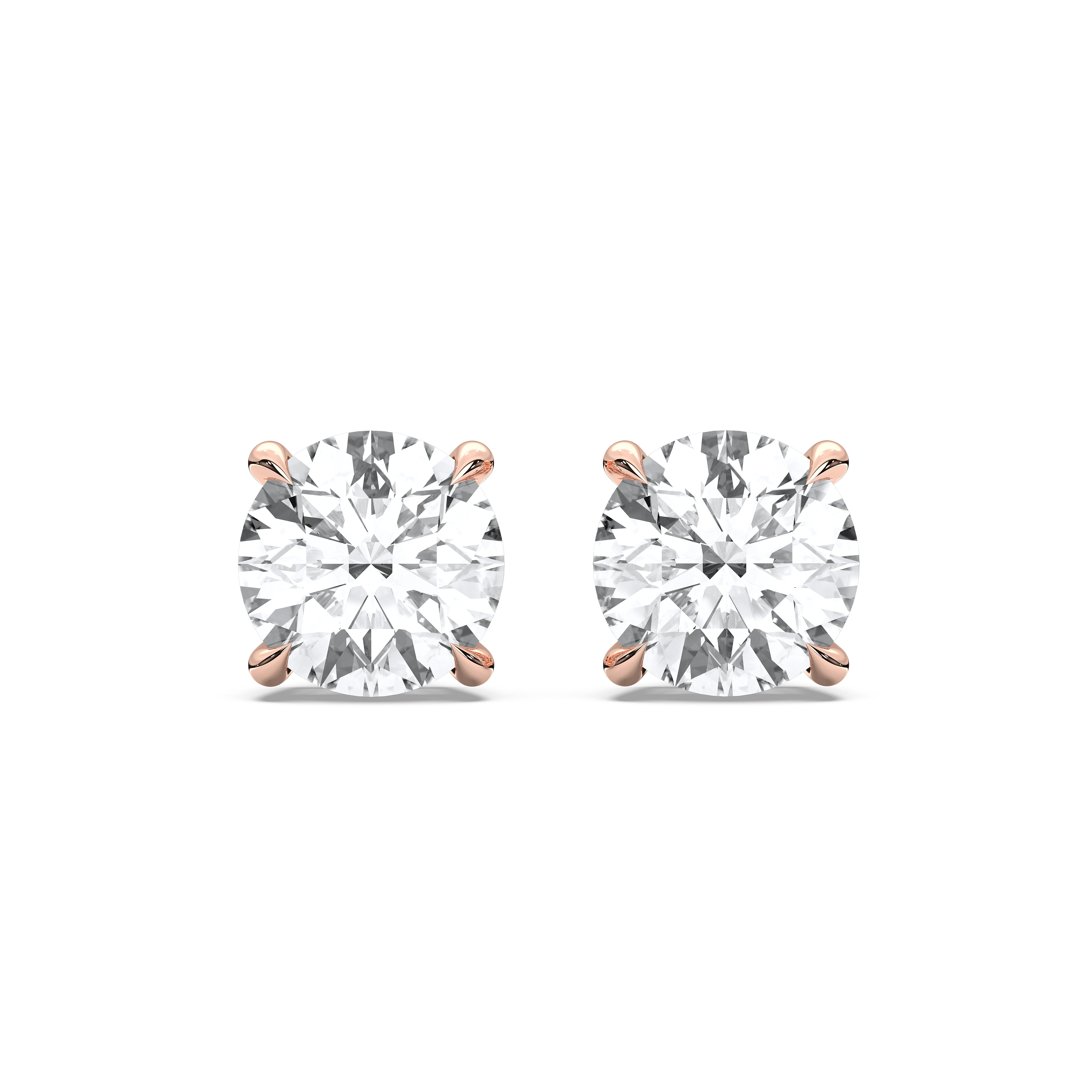 3.00 Ct Round Brilliant Cut Lab Created Push Back Stud Earring