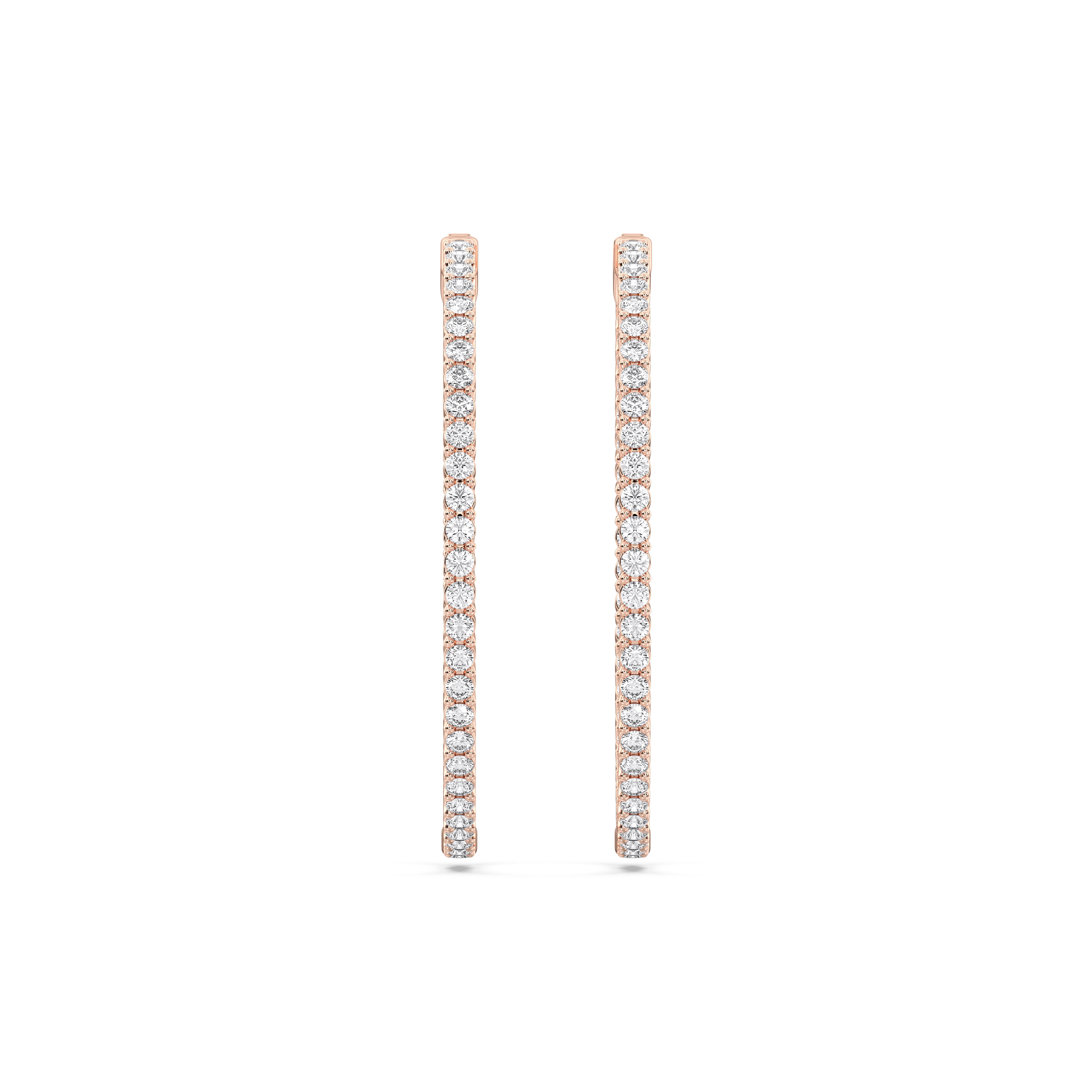 3.00 Ct Round Cut Lab Grown Diamond Hoop Earring In Solid Gold For Her