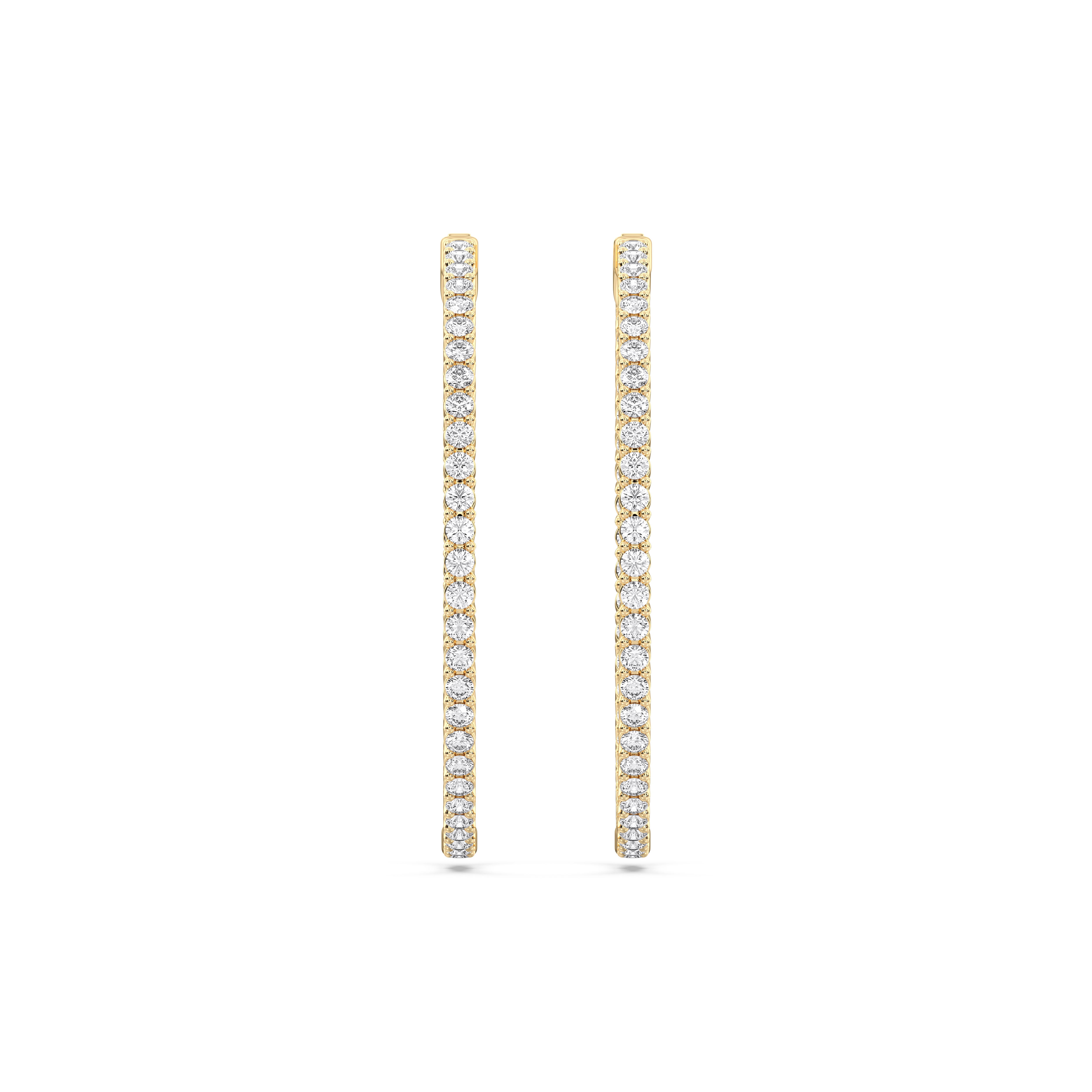3.00 Ct Round Cut Lab Grown Diamond Hoop Earring In Solid Gold For Her