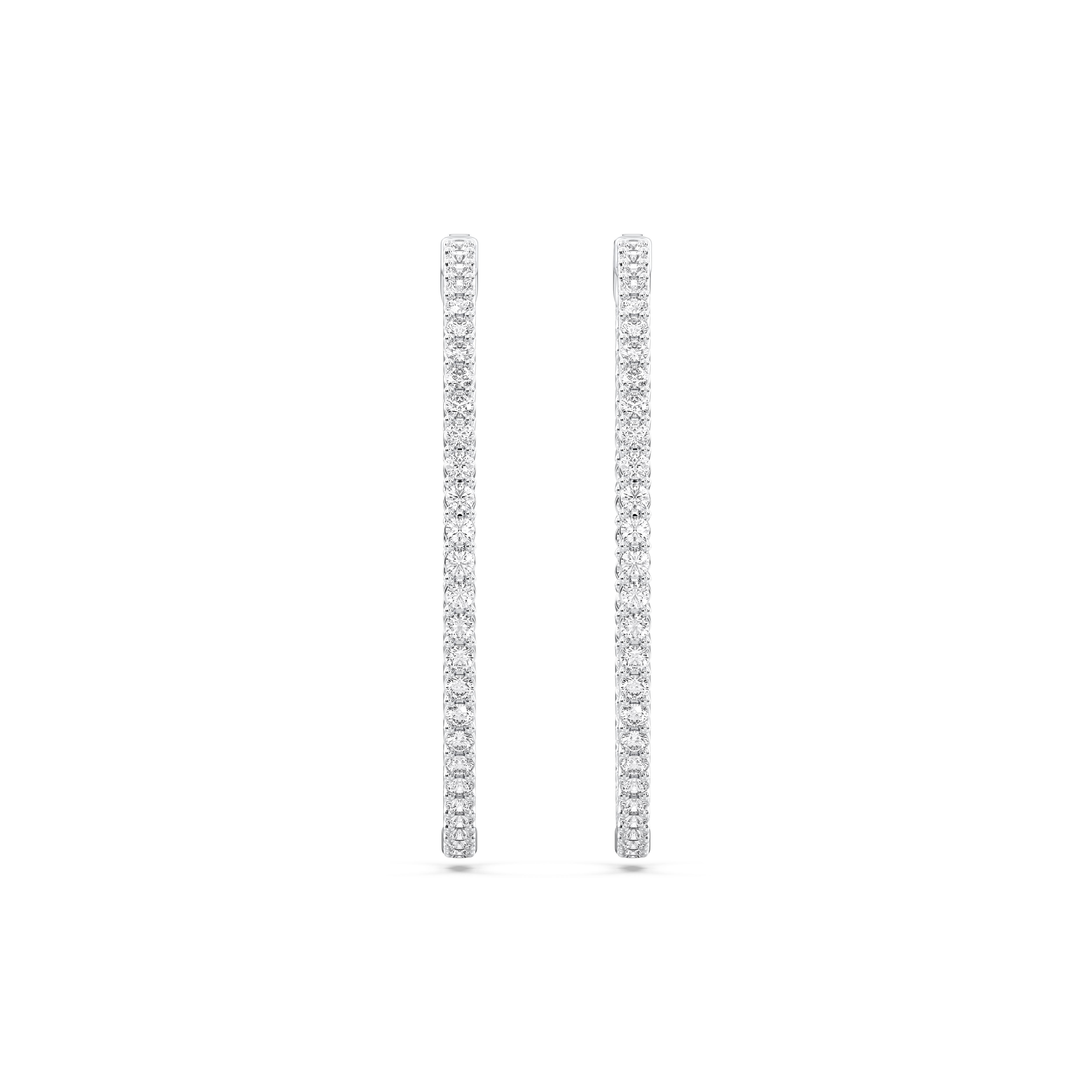 3.00 Ct Round Cut Lab Grown Diamond Hoop Earring In Solid Gold For Her