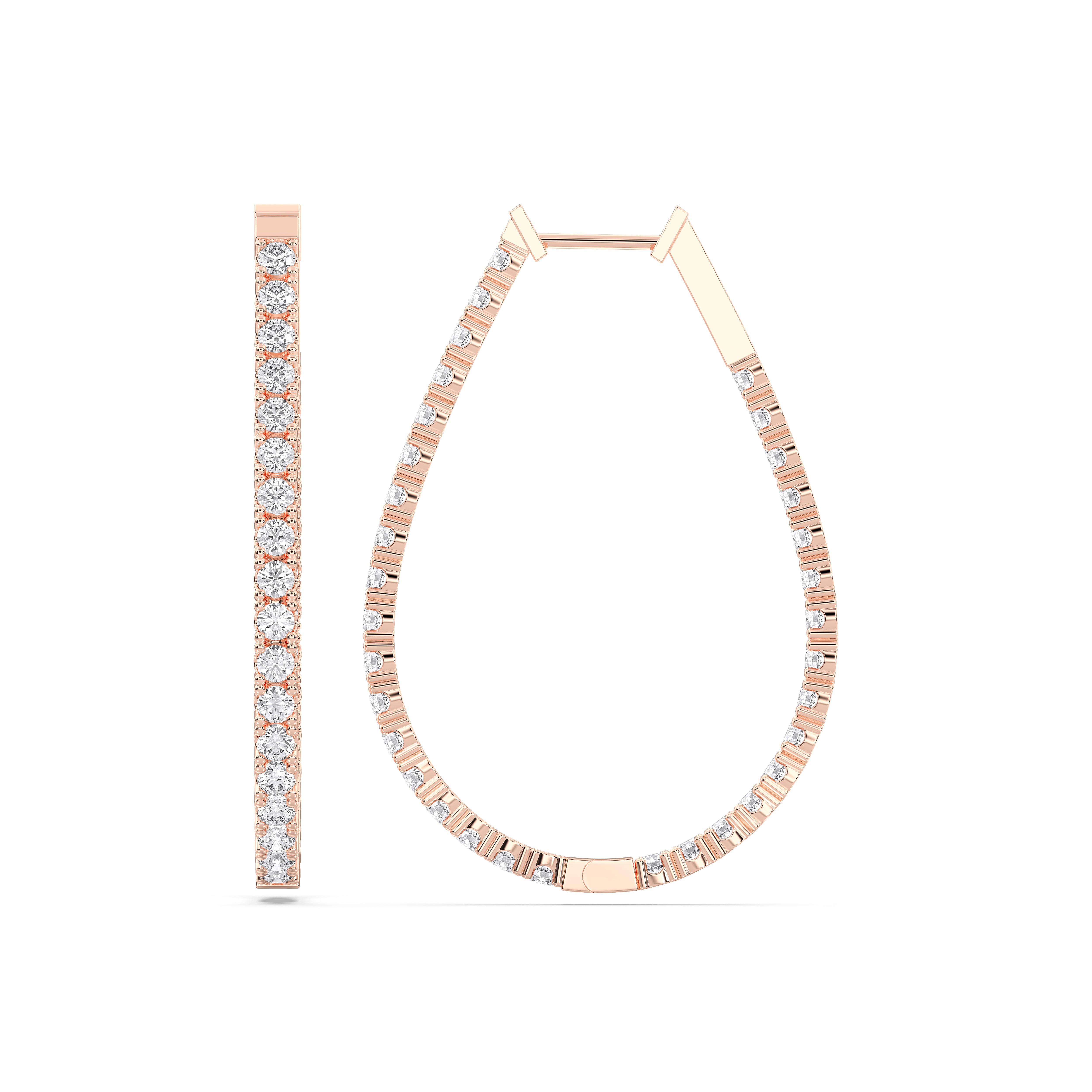2.00 Carat Lab Grown Round Diamond Hoop Earring
