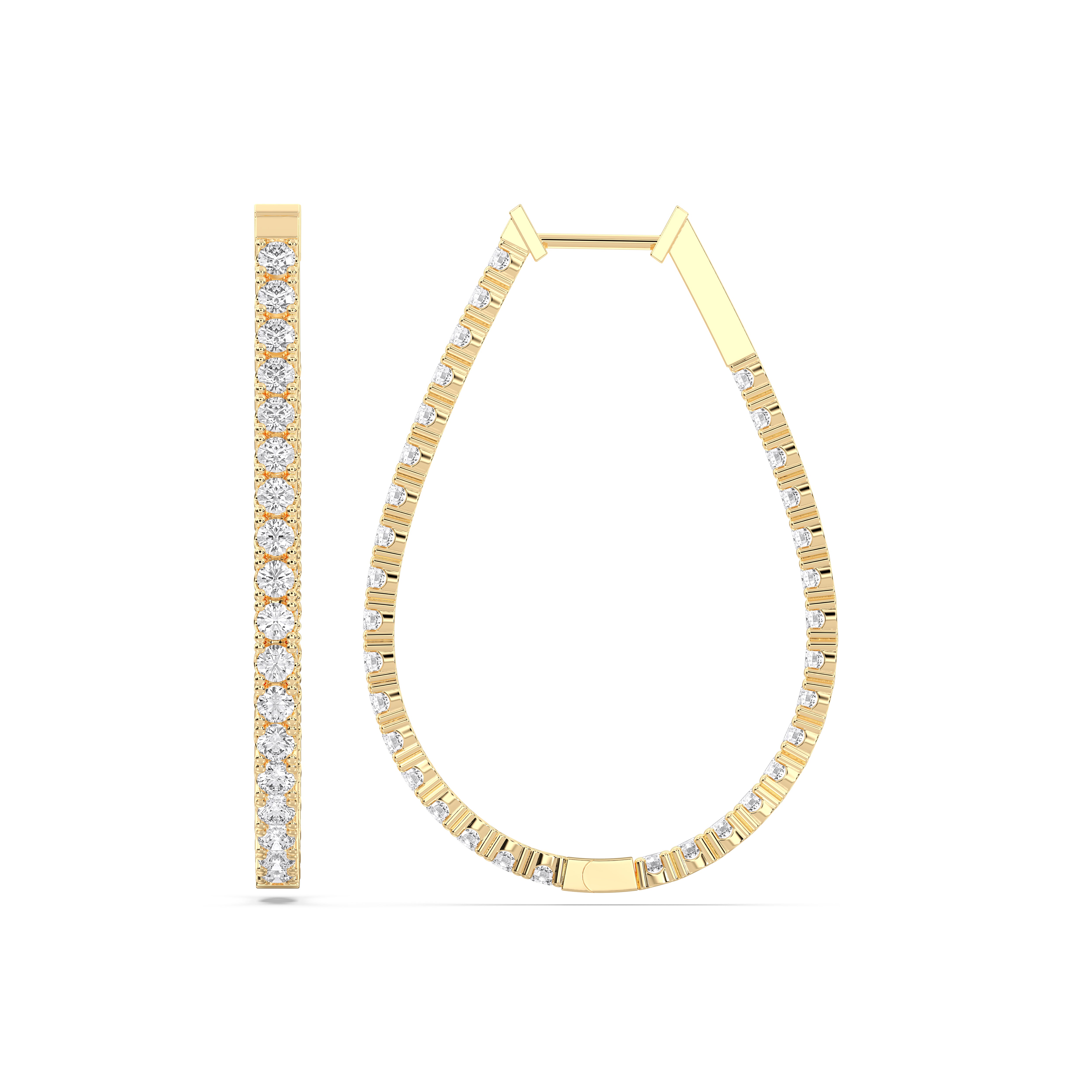 2.00 Carat Lab Grown Round Diamond Hoop Earring