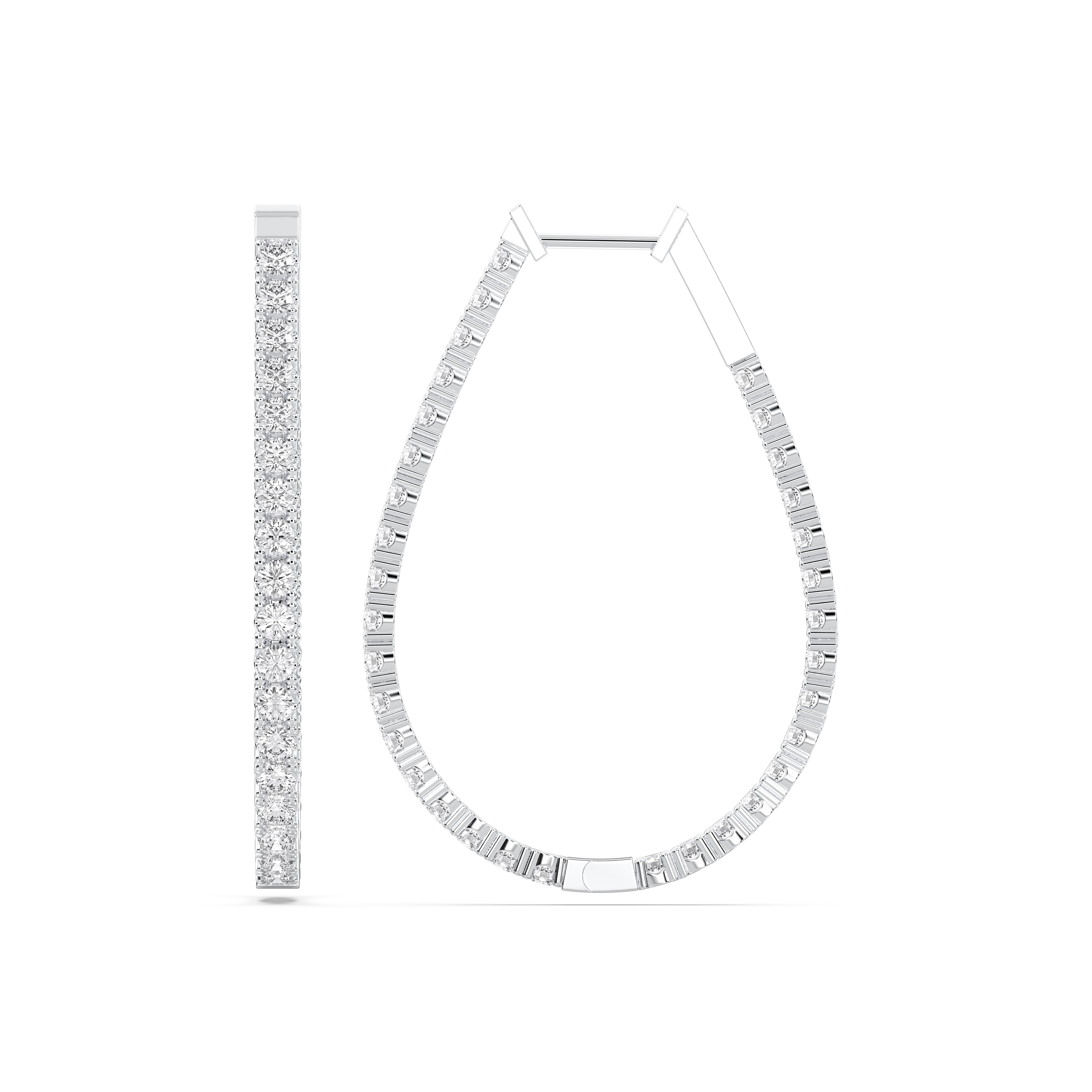 2.00 Carat Lab Grown Round Diamond Hoop Earring