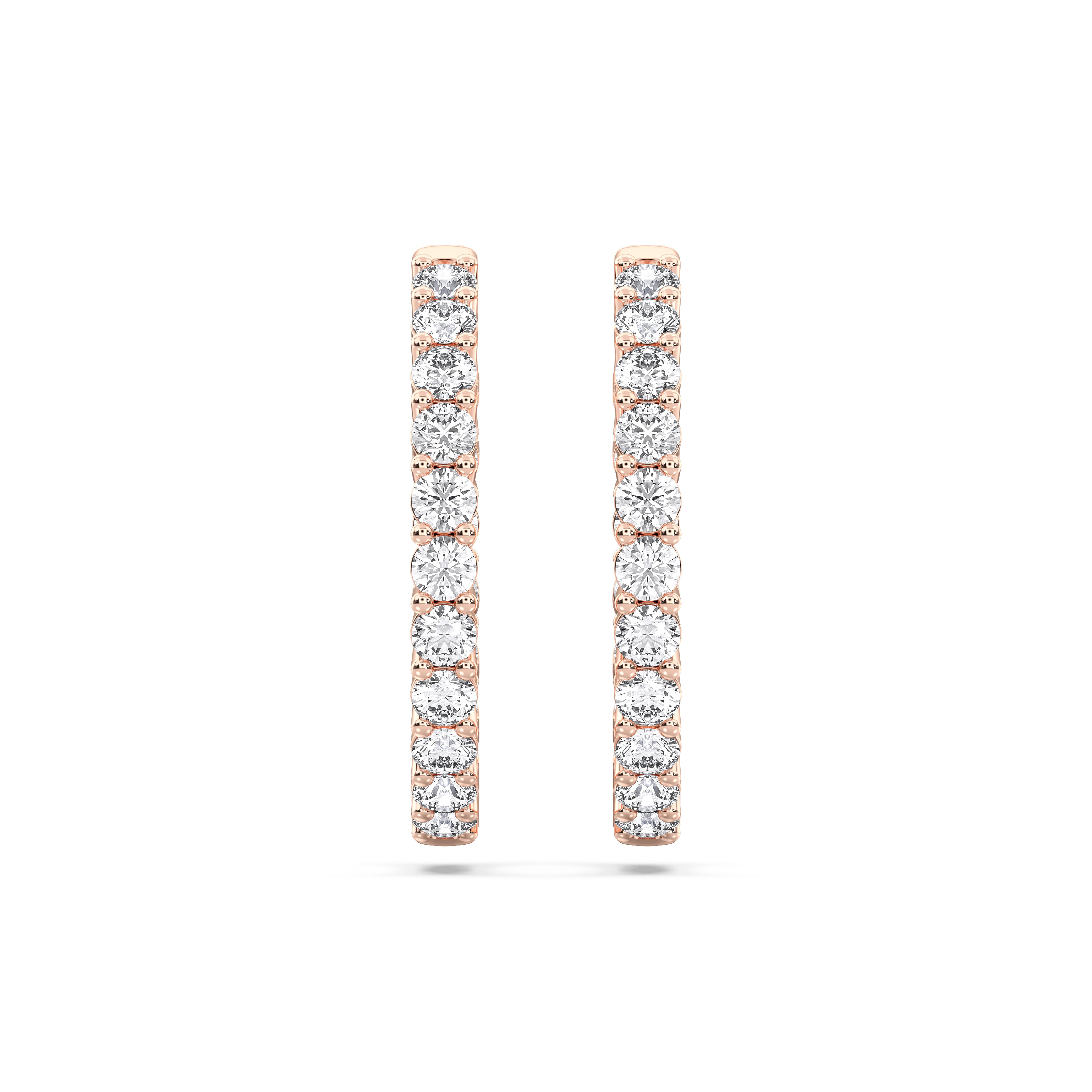 2.75 Carat Round Brilliant Cut Lab Created Diamond Hoop Earring Made in Solid Gold