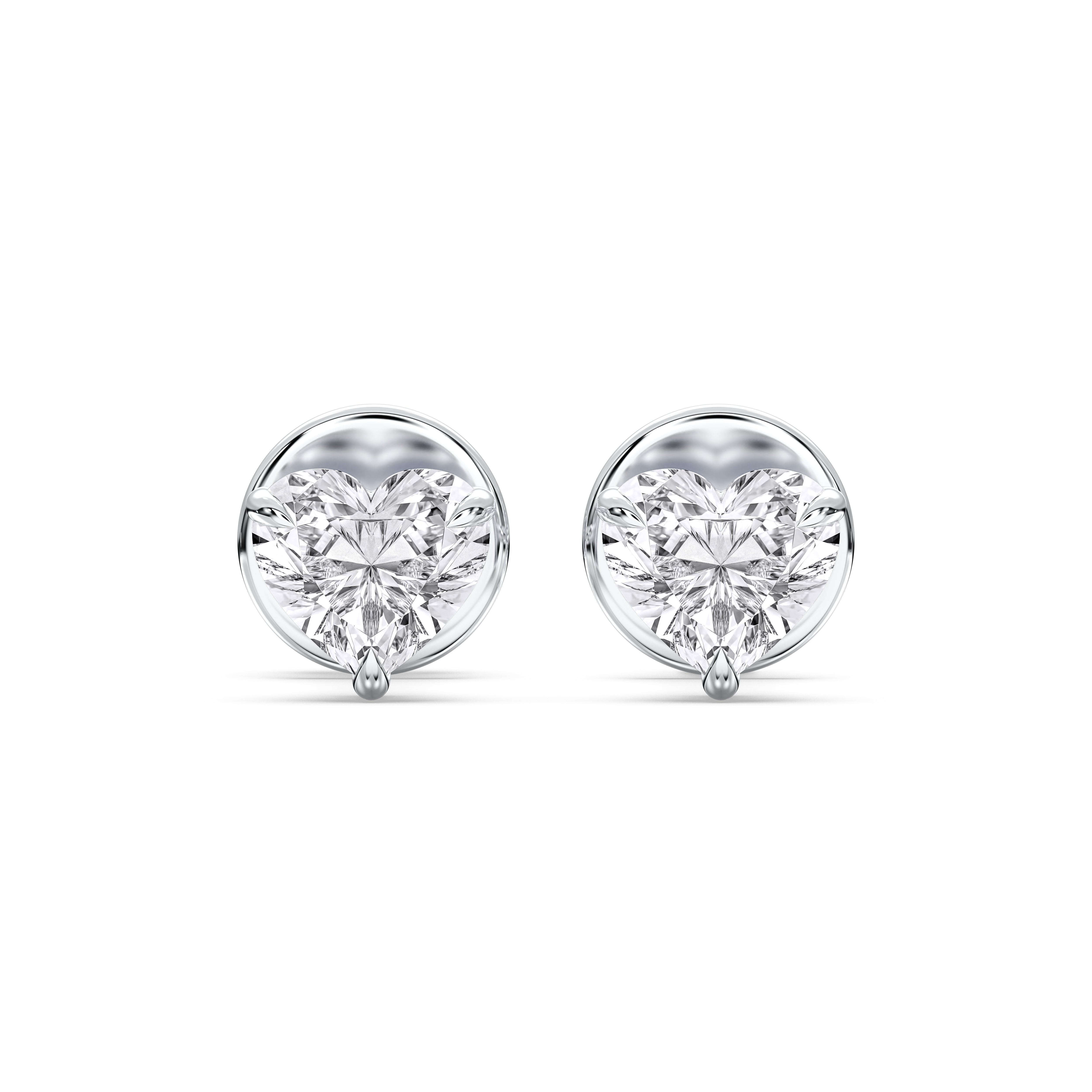 0.50 Carat Herat Shape Lab Grown Diamond Stud Earring