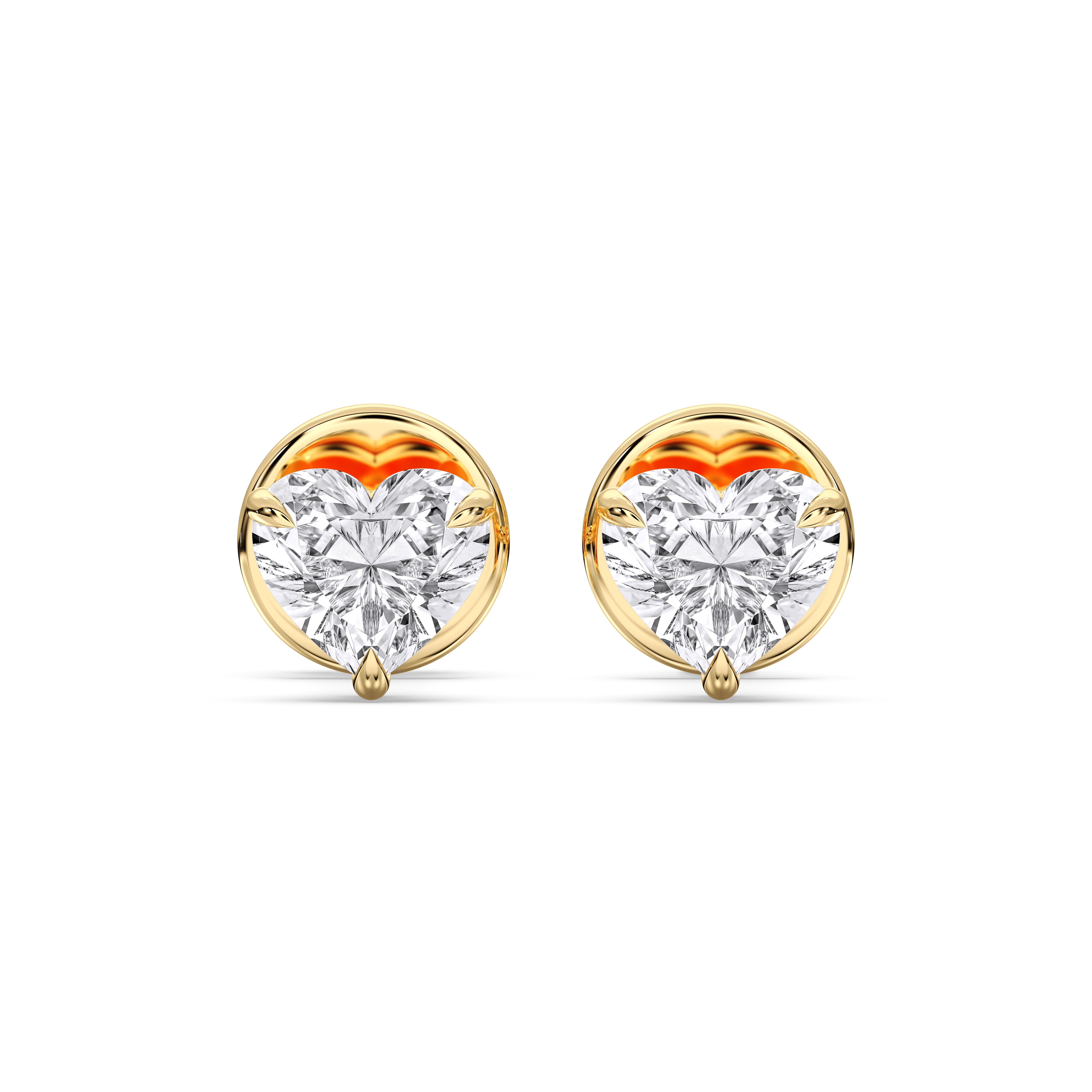 0.50 Carat Herat Shape Lab Grown Diamond Stud Earring