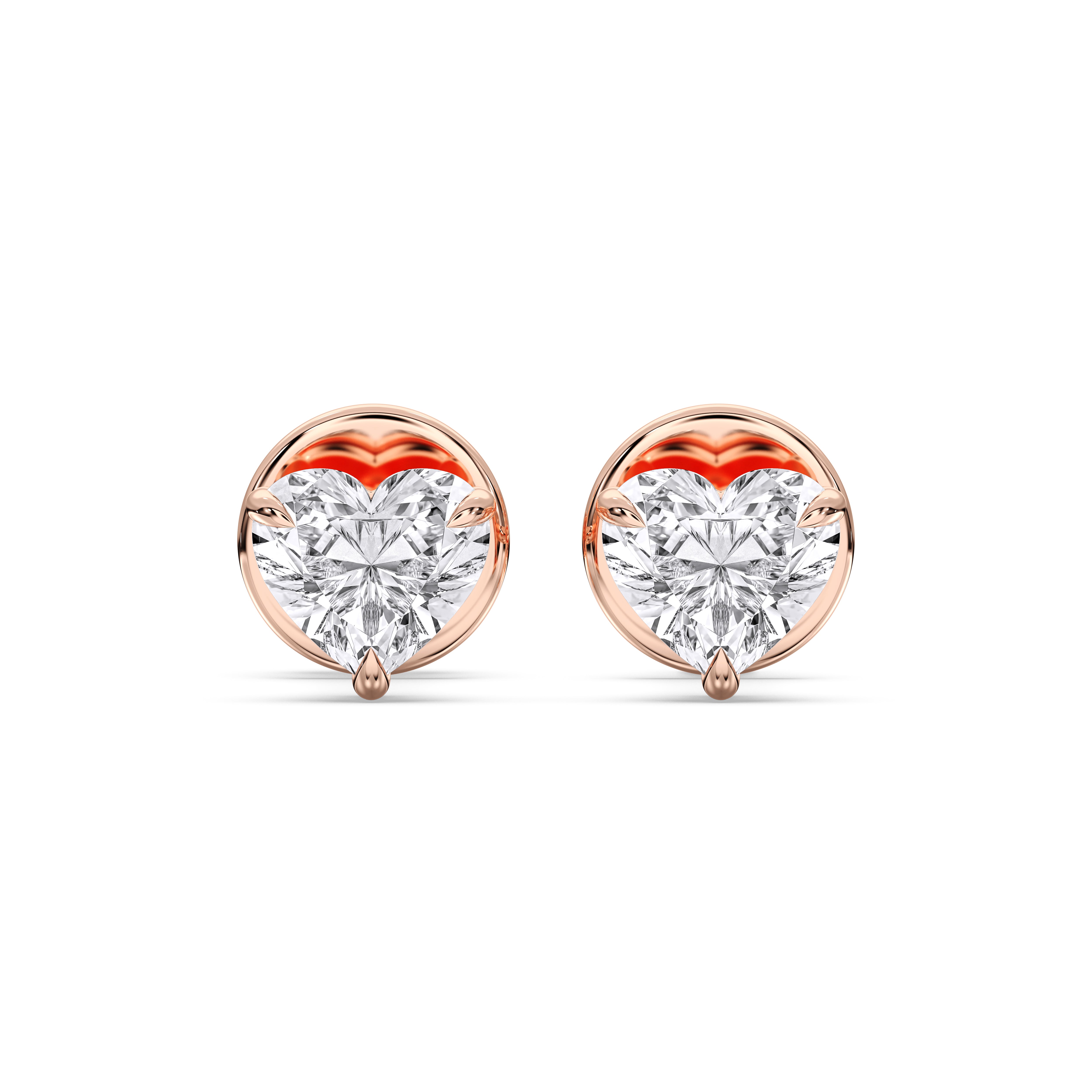 0.50 Carat Herat Shape Lab Grown Diamond Stud Earring
