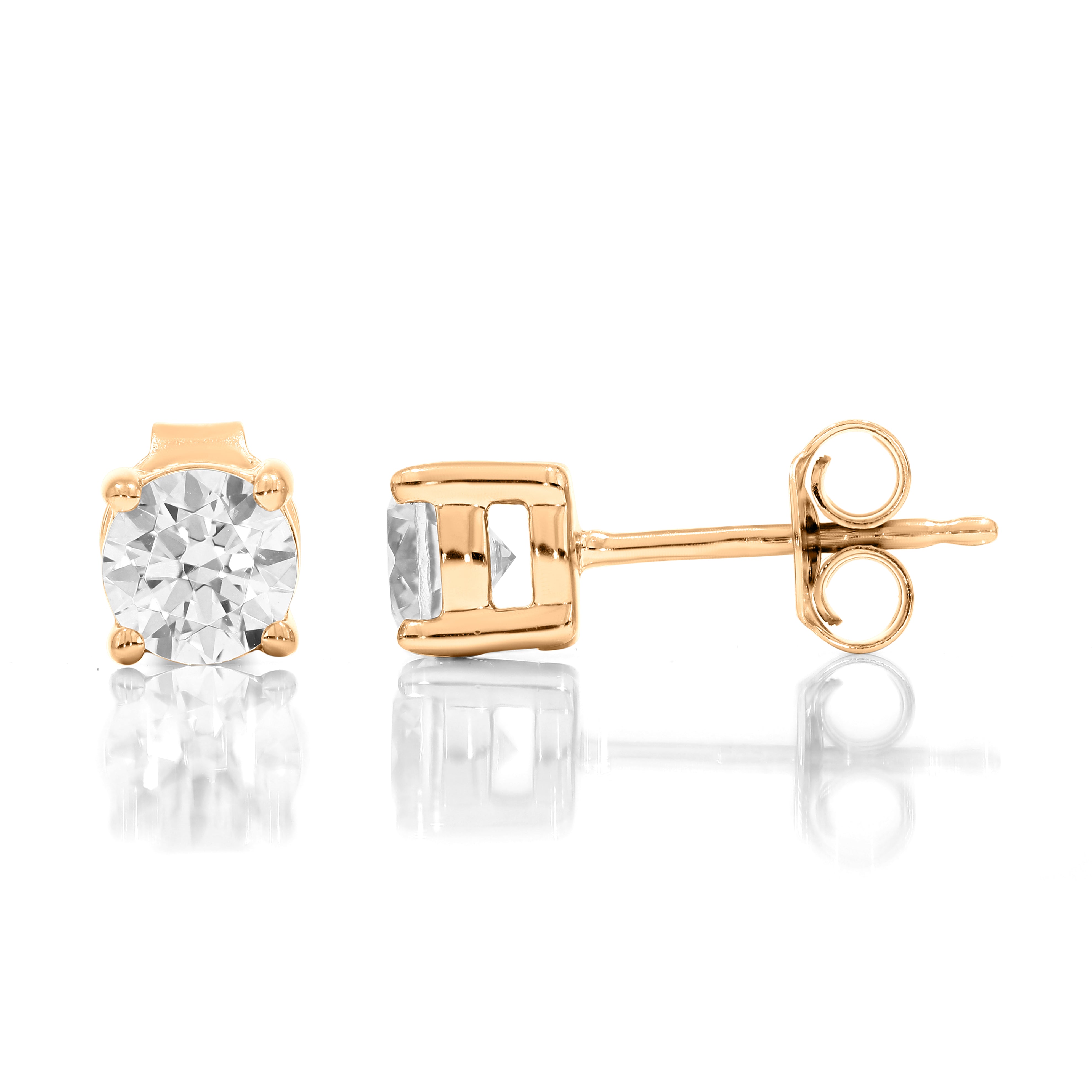 Keeva Jewels Round Diamond Prong Set Stud Earrings- KJE2023