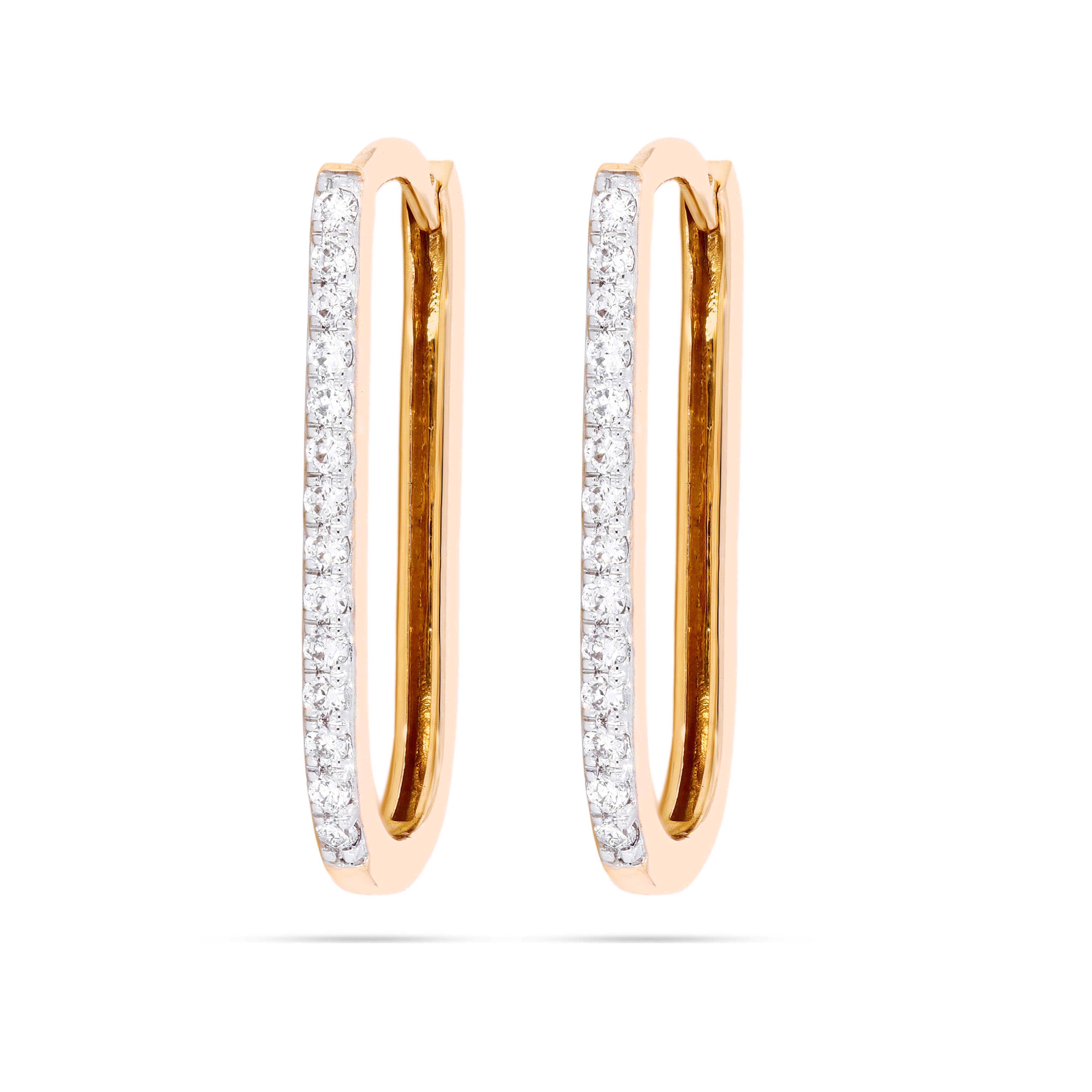 Keeva Jewels Round Diamond Hinged Huggie Hoop Earring- KJE2112