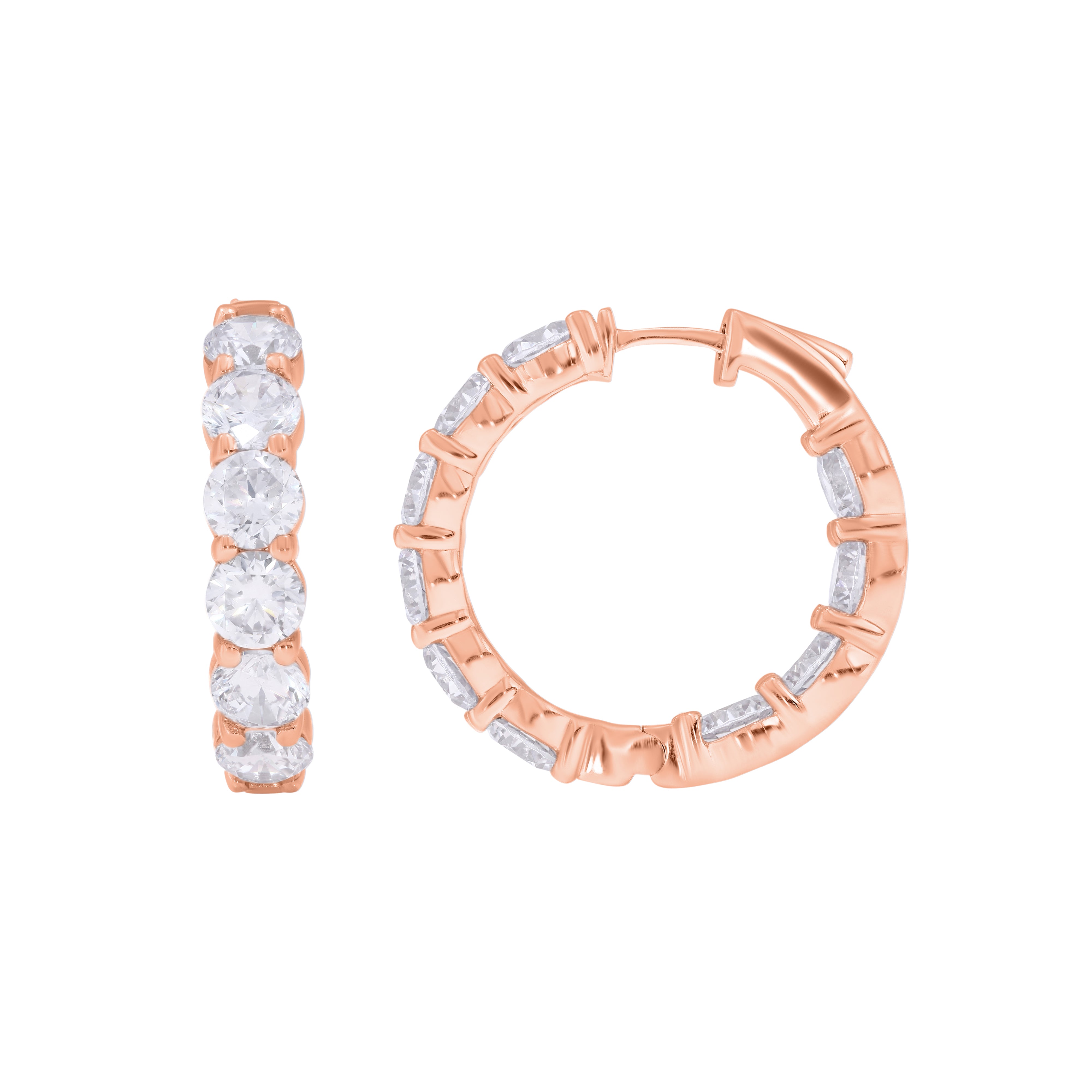 Keeva Jewels Round Diamond Hinged Huggie Hoop Earring- KJE3322