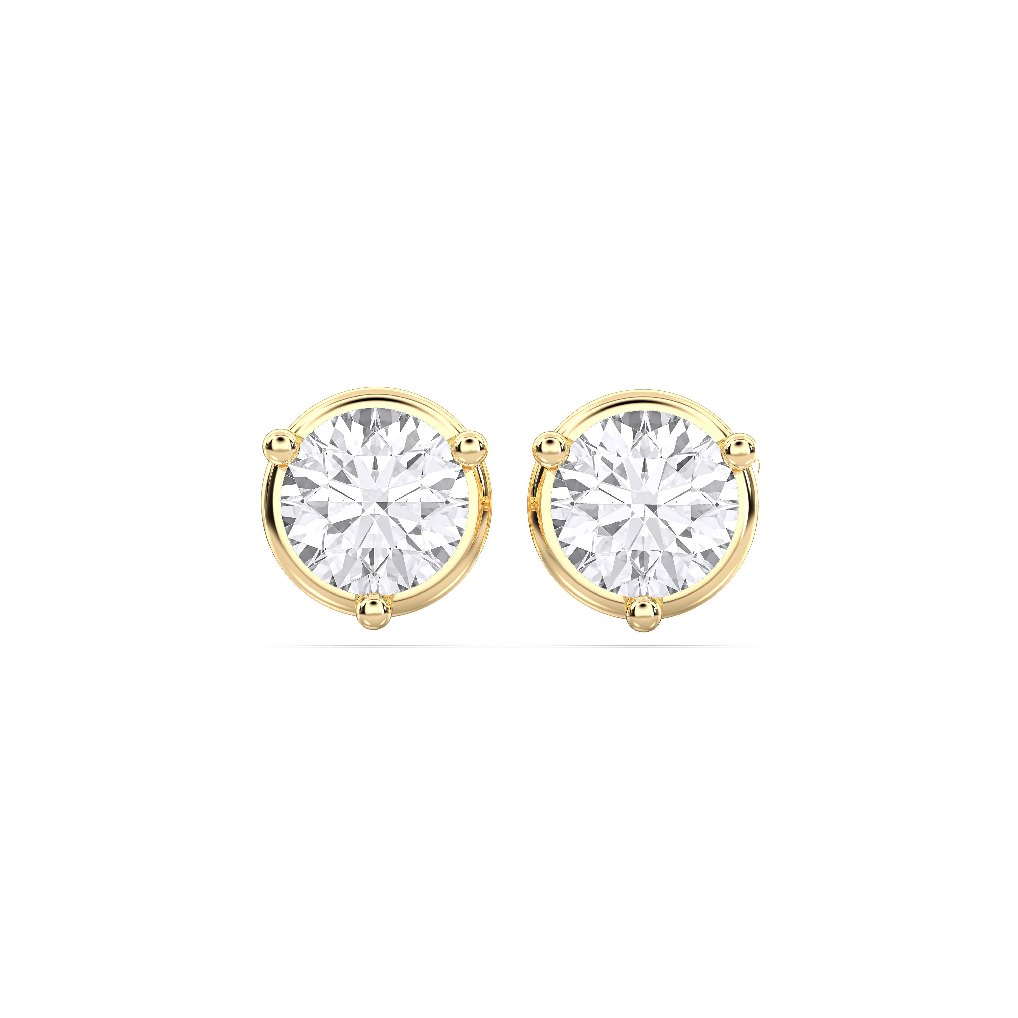 0.50 Ct Lab Grown Round Diamond Push Back Stud Earring Made in Solid Gold