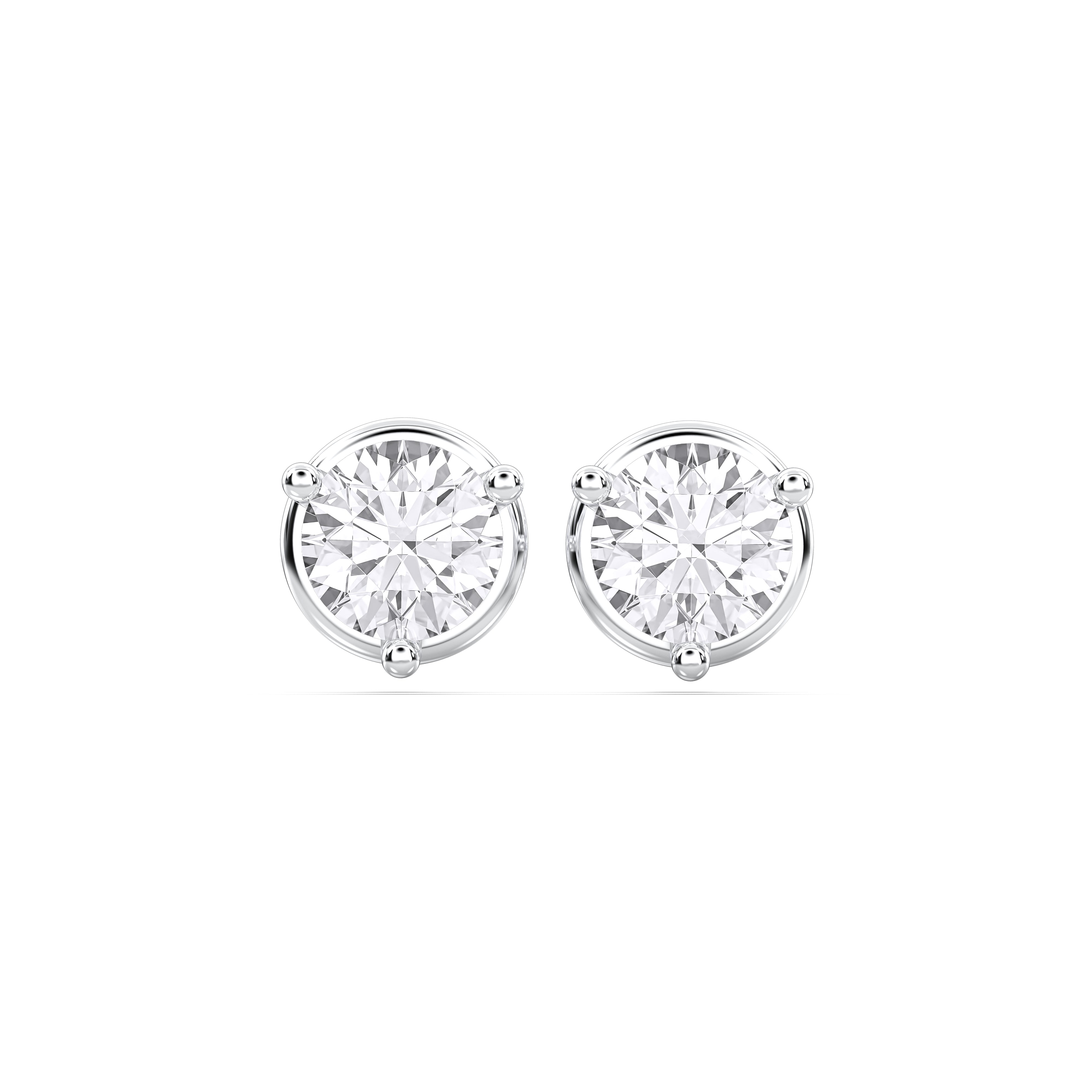 0.50 Ct Lab Grown Round Diamond Push Back Stud Earring Made in Solid Gold