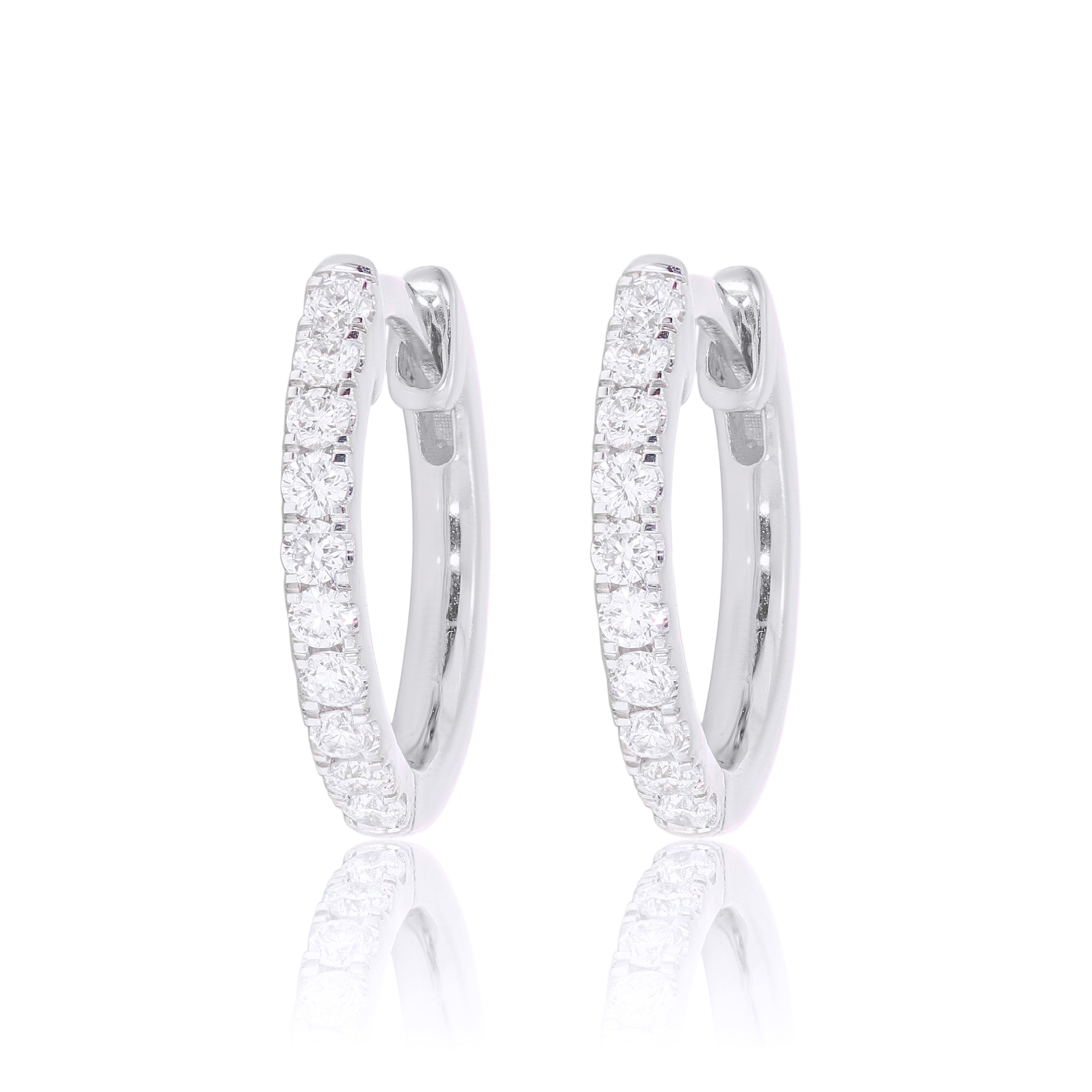 Keeva Jewels Round Diamond Hinged Huggie Hoop Earring - KJE4470