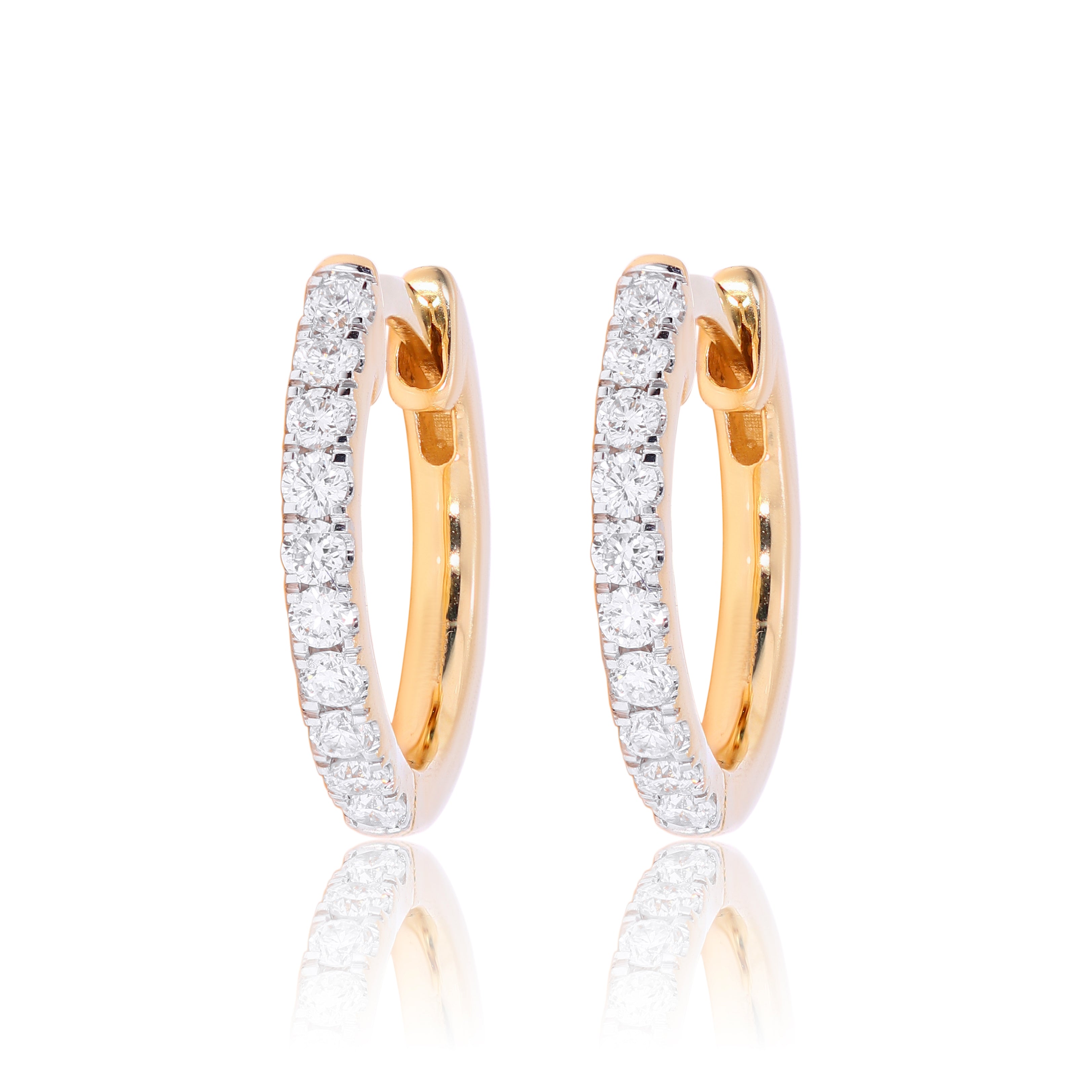 Keeva Jewels Round Diamond Hinged Huggie Hoop Earring - KJE4470