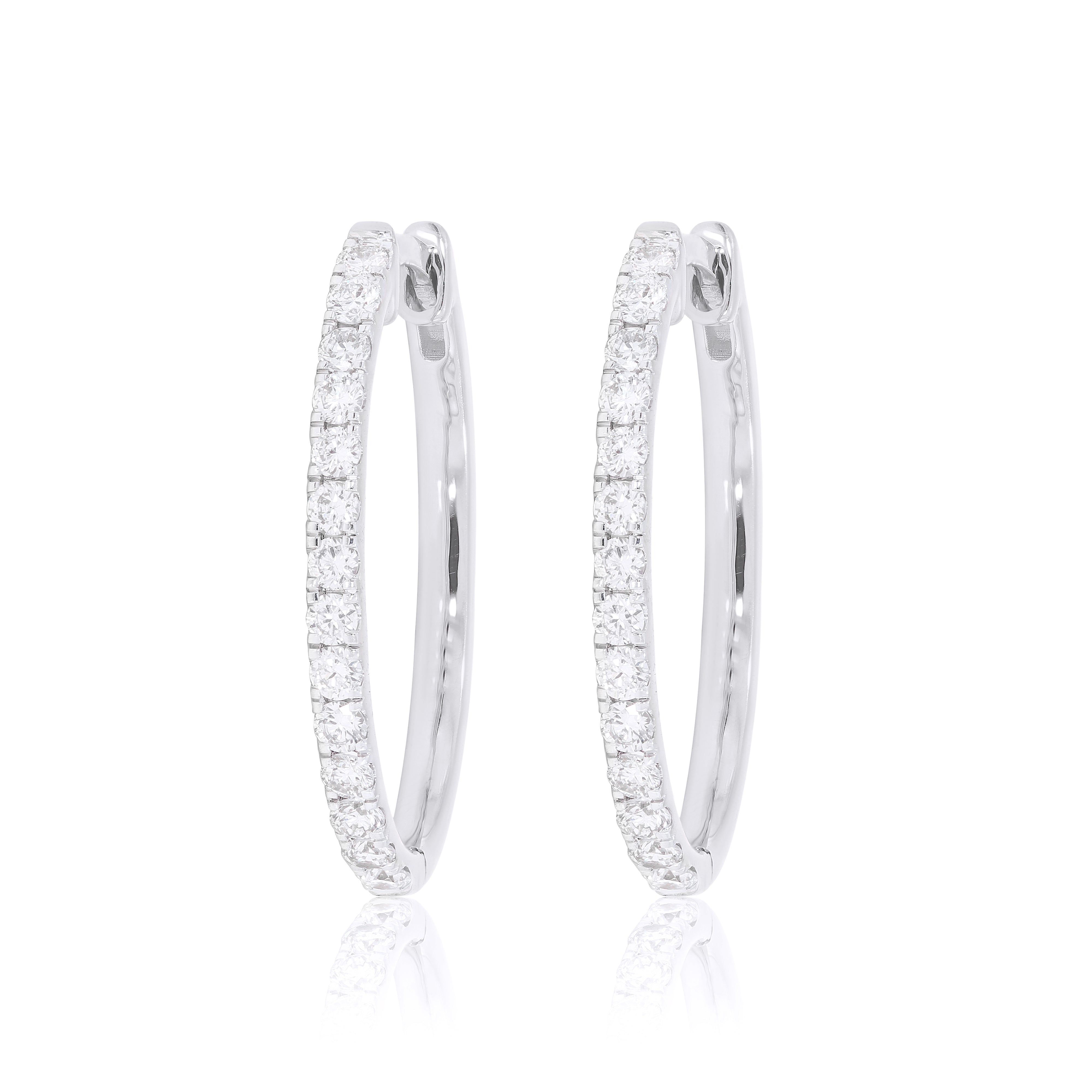 Keeva Jewels Round Diamond Hinged Huggie Hoop Earring - KJE4472