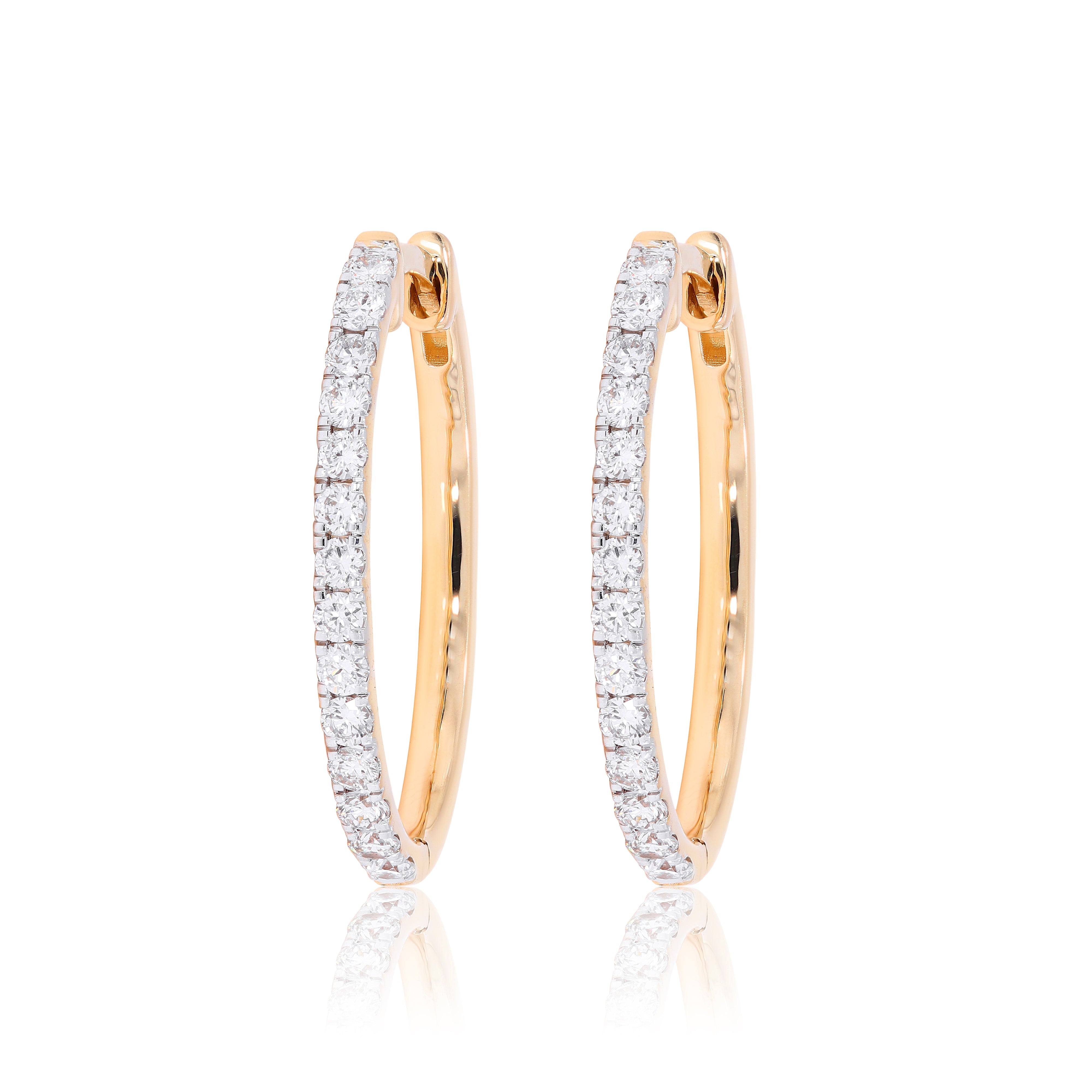 Keeva Jewels Round Diamond Hinged Huggie Hoop Earring - KJE4472