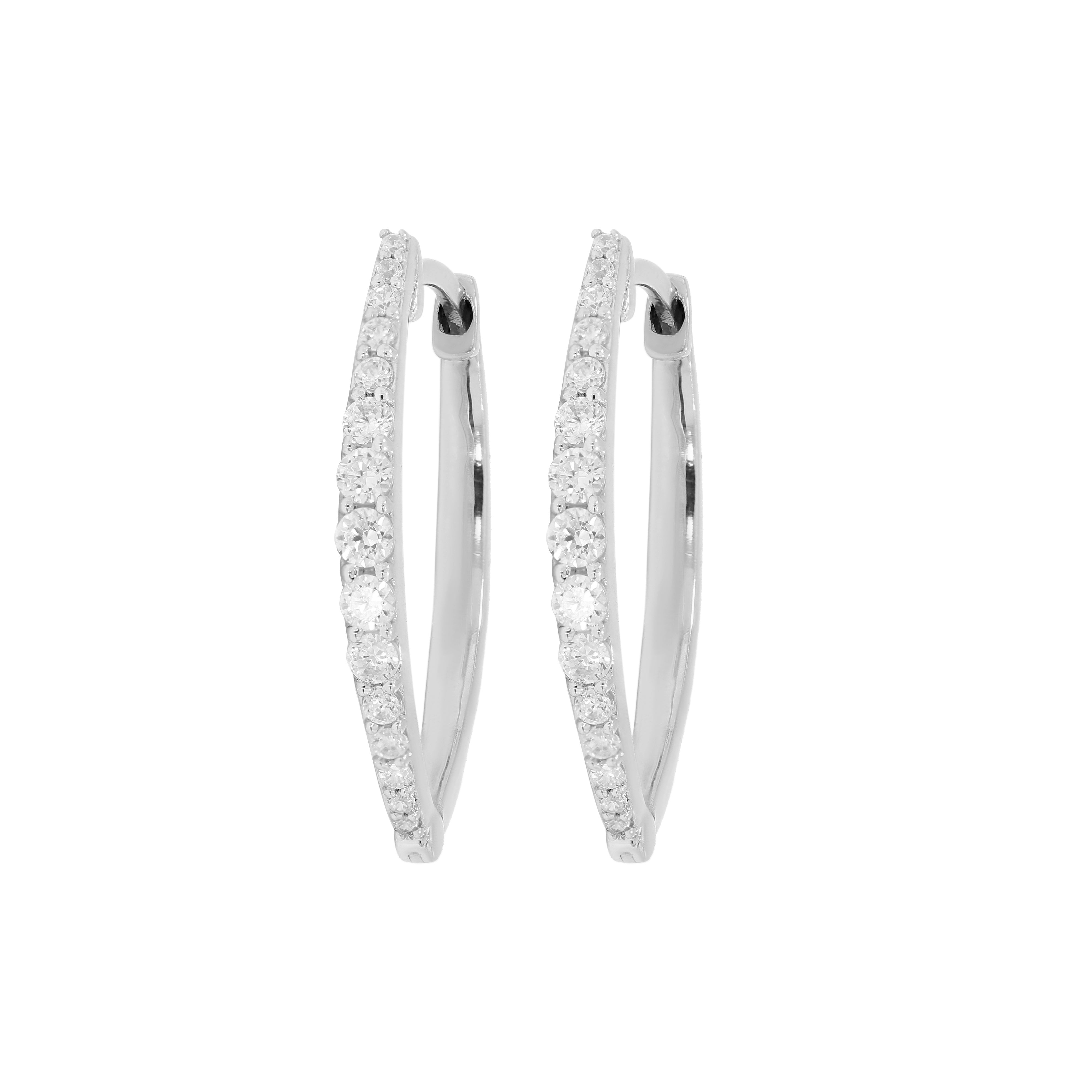 Keeva Jewels Round Diamond Hinged Huggie Hoop Earring- KJE4712