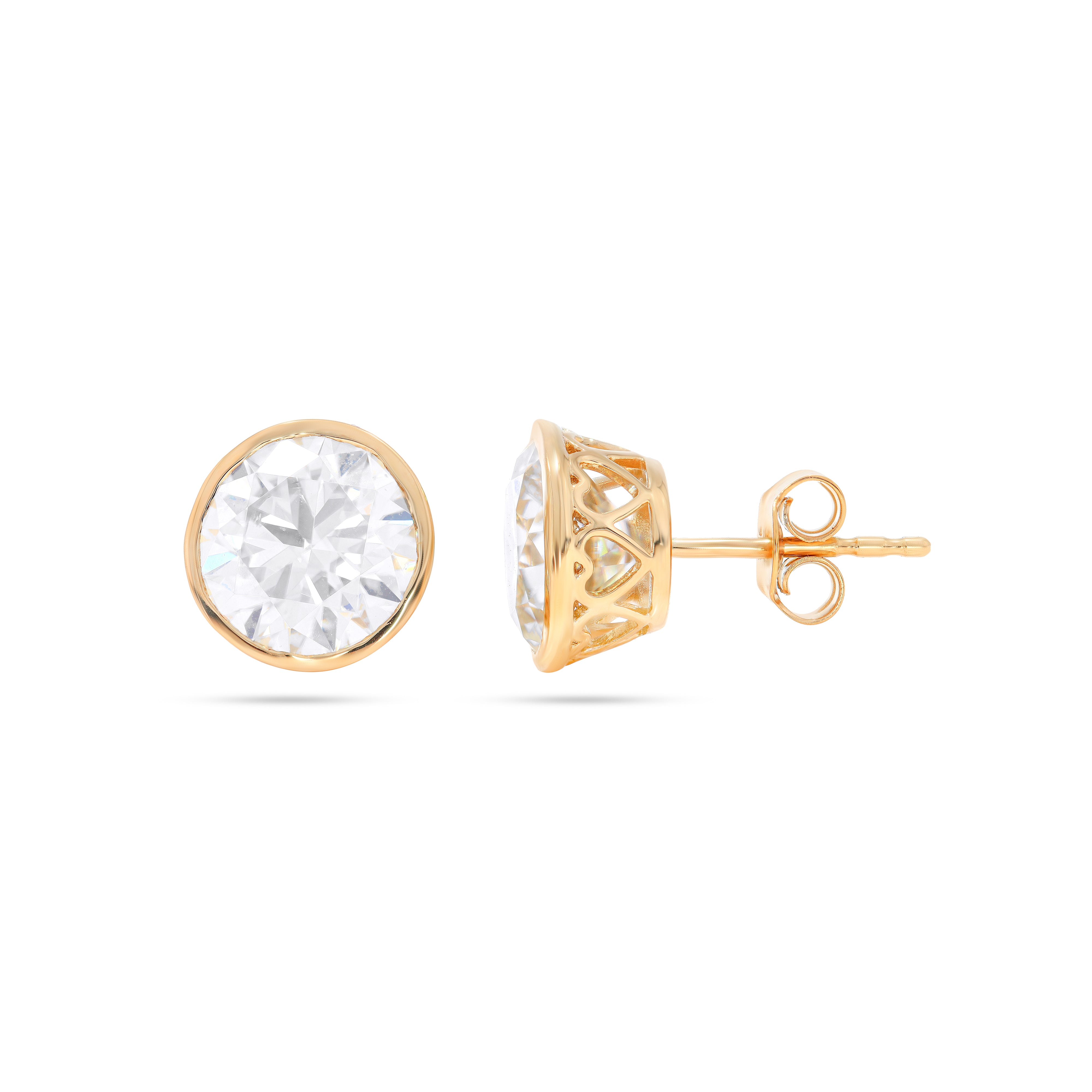 Keeva Jewels Pointer Diamond Pushback Stud Earrings- KJE4729