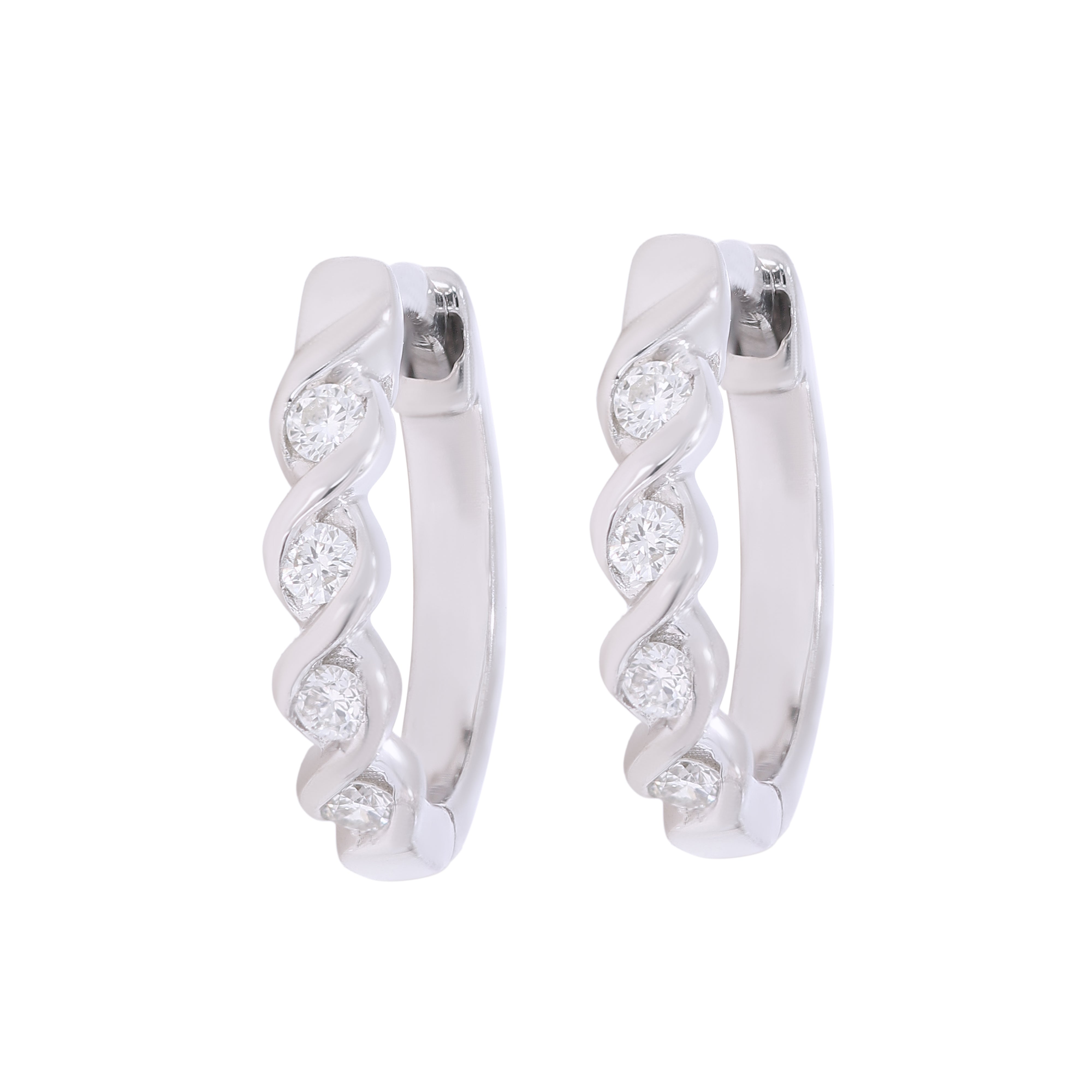 Keeva Jewels Round Diamond Cross Shape Hoop Earring- KJE4955