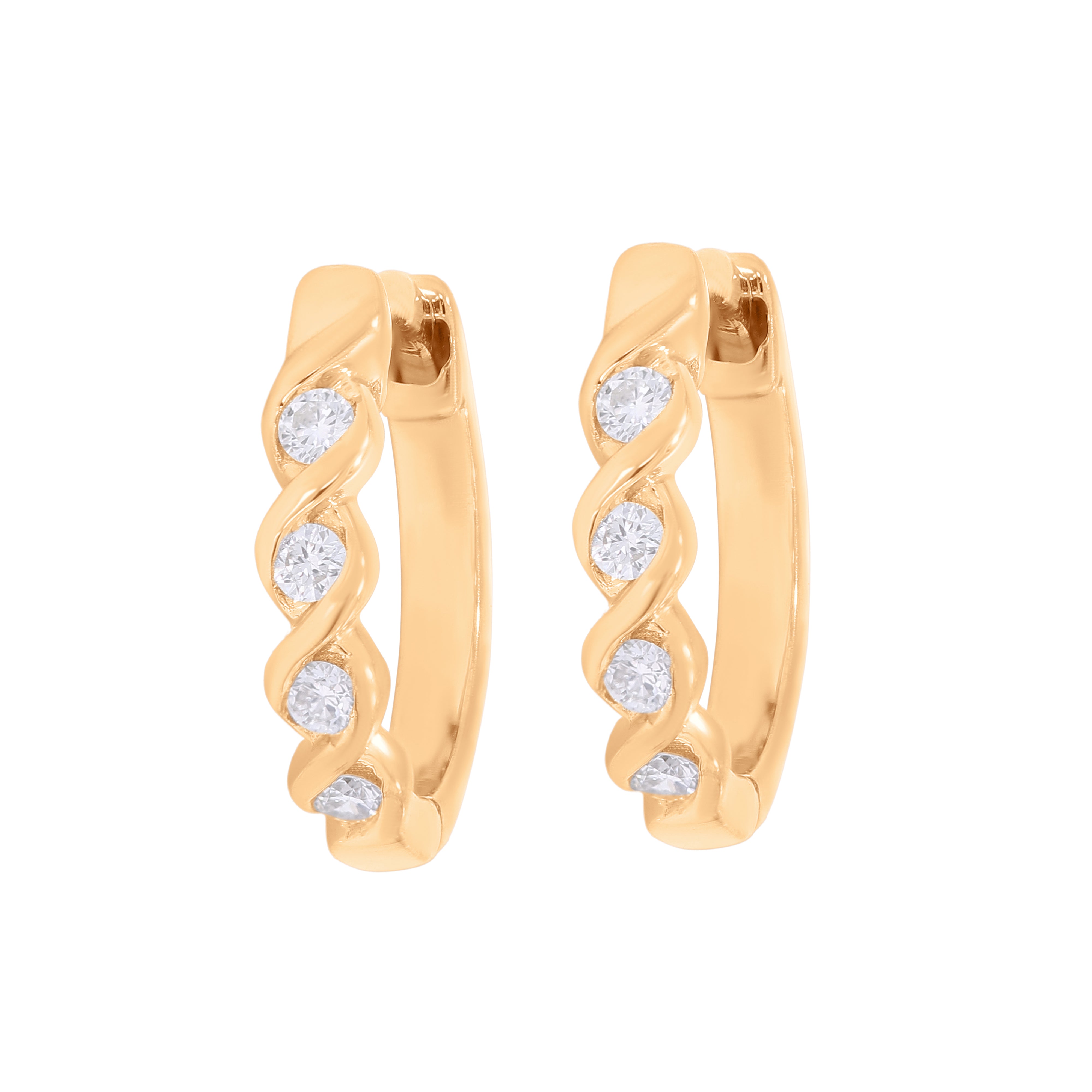 Keeva Jewels Round Diamond Cross Shape Hoop Earring- KJE4955