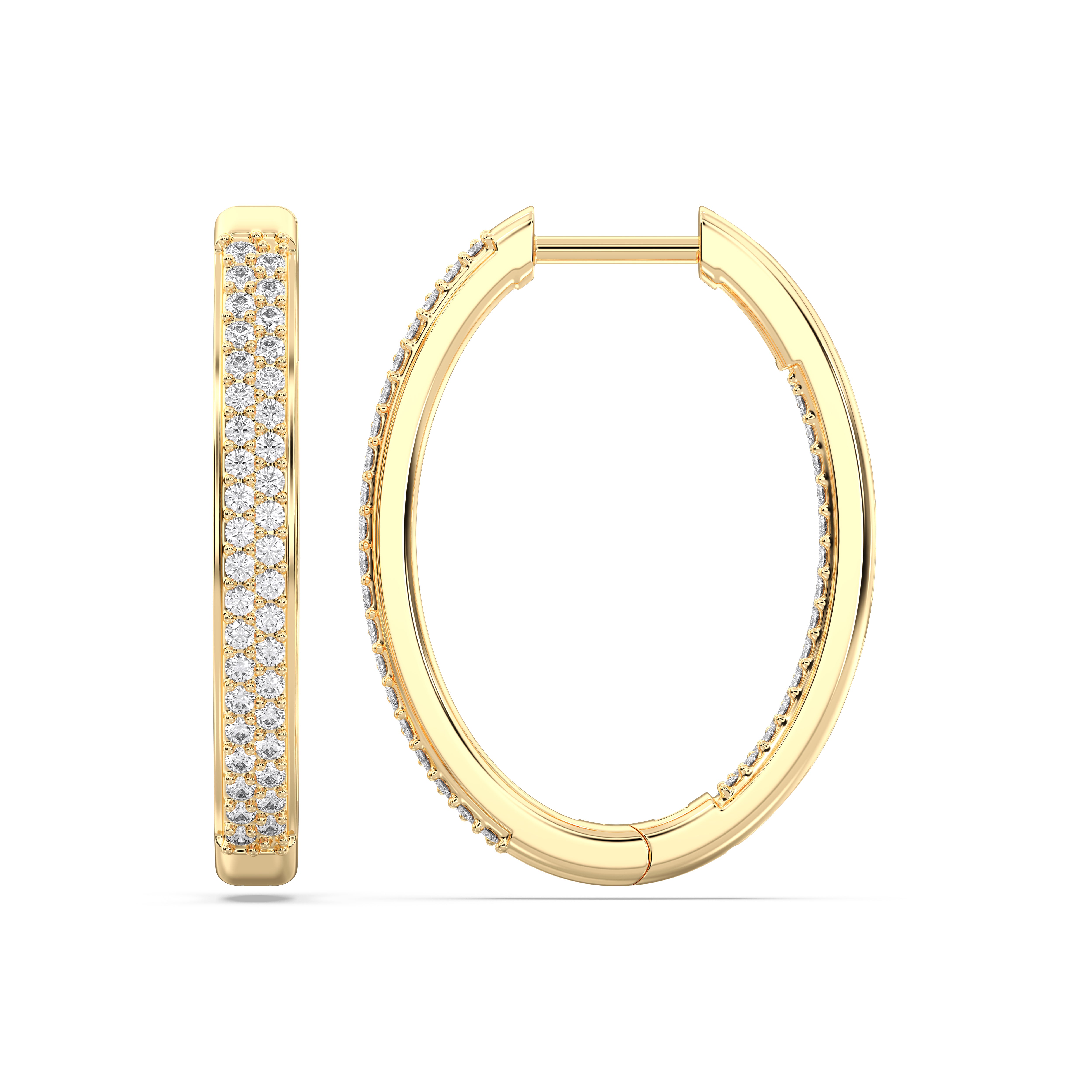 1.00 Carat Lab Grown Round Diamond Hoop Earring For Her