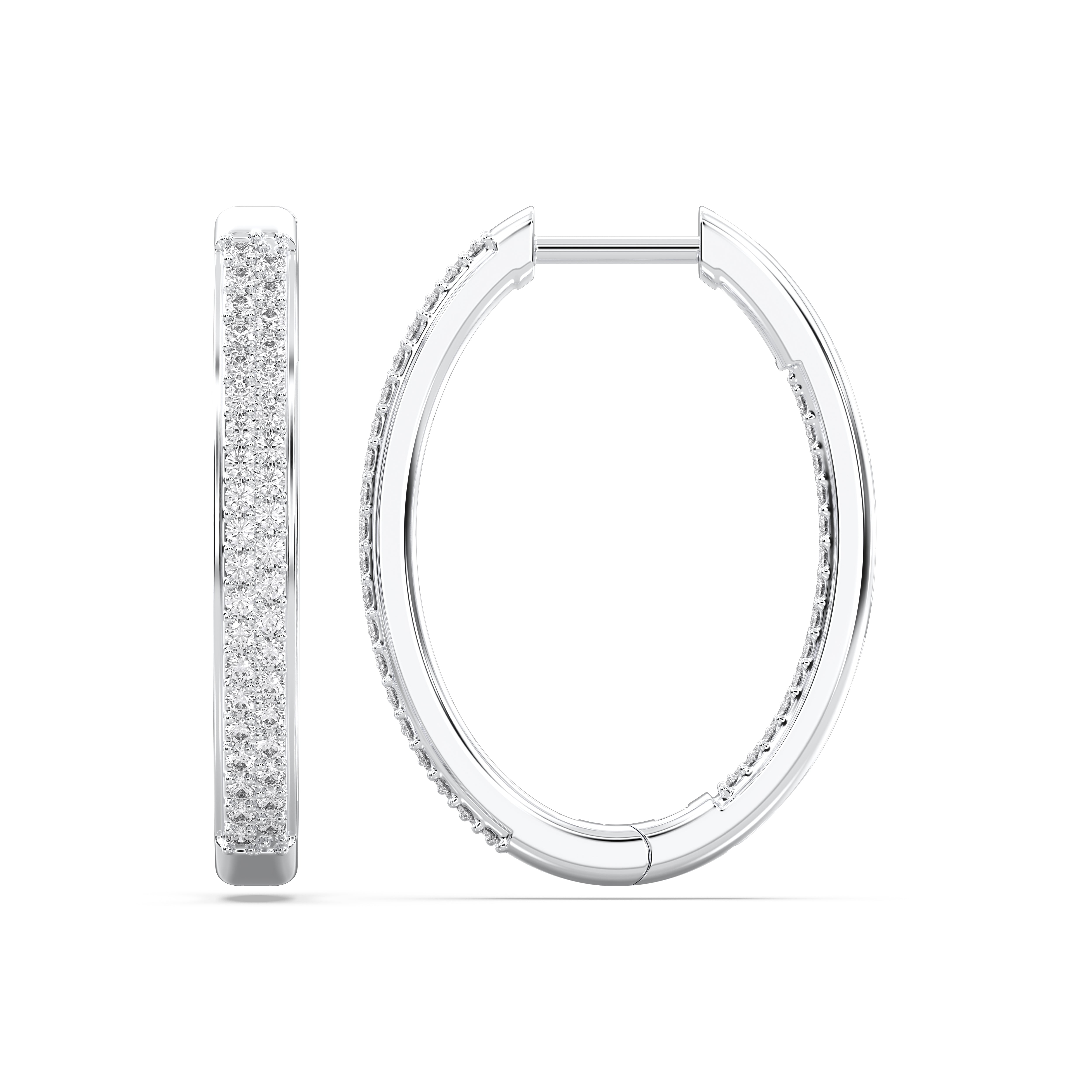1.00 Carat Lab Grown Round Diamond Hoop Earring For Her