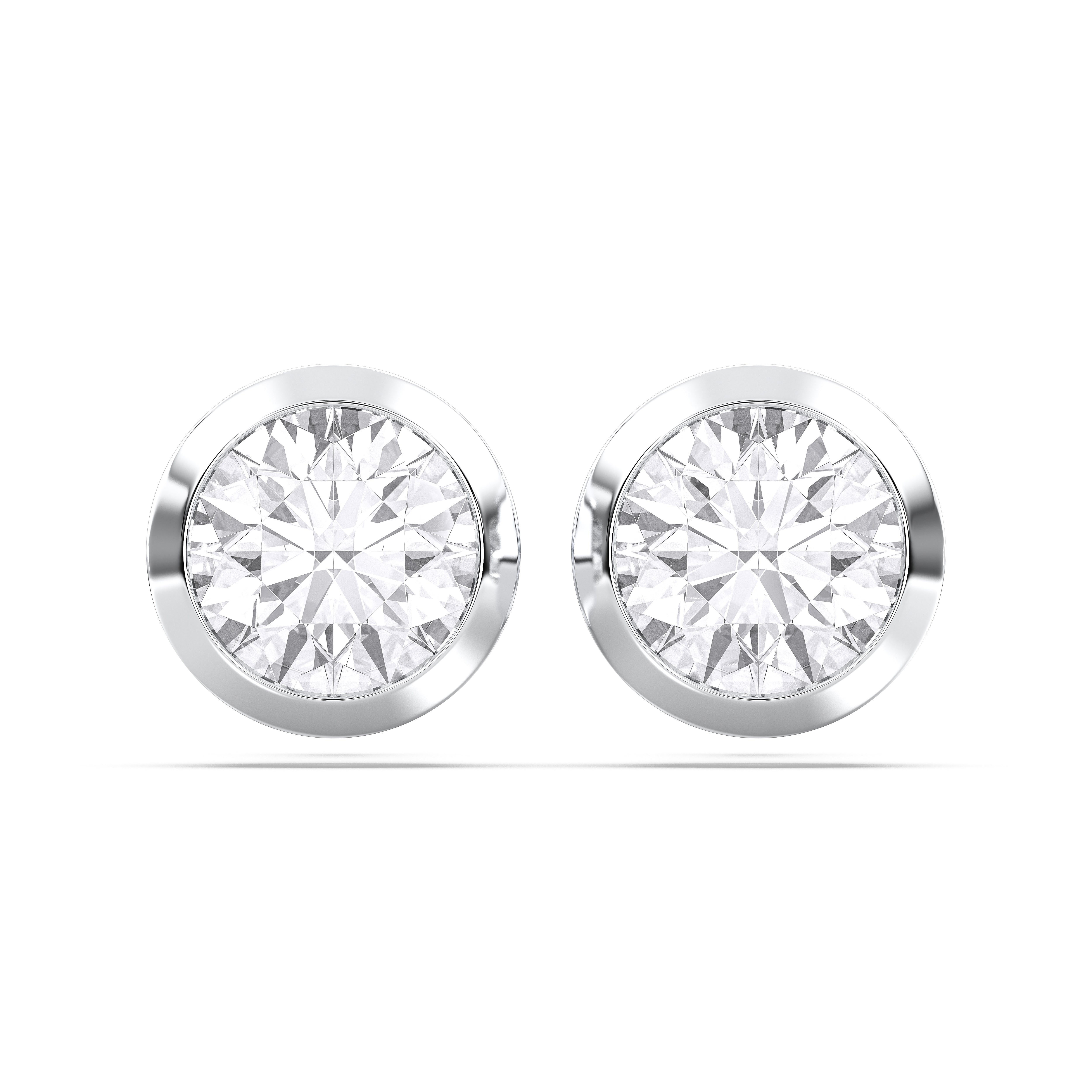1.00 Ct Round Cut Lab Grown Diamond Bezal Set Push Back Stud Earring Made in Solid Gold