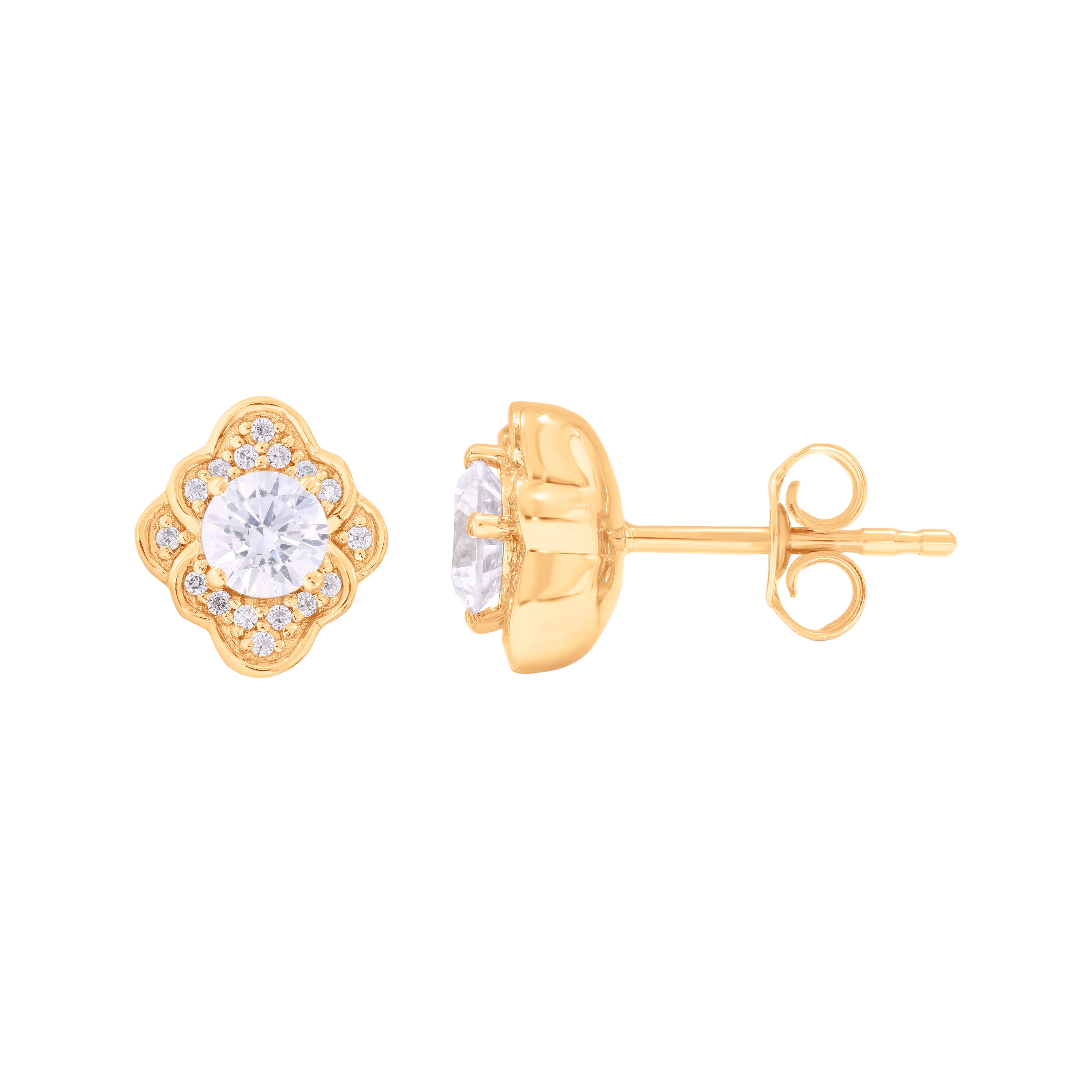 Keeva Jewels Bright Round Cut Diamond Stud Earrings - KJE5995