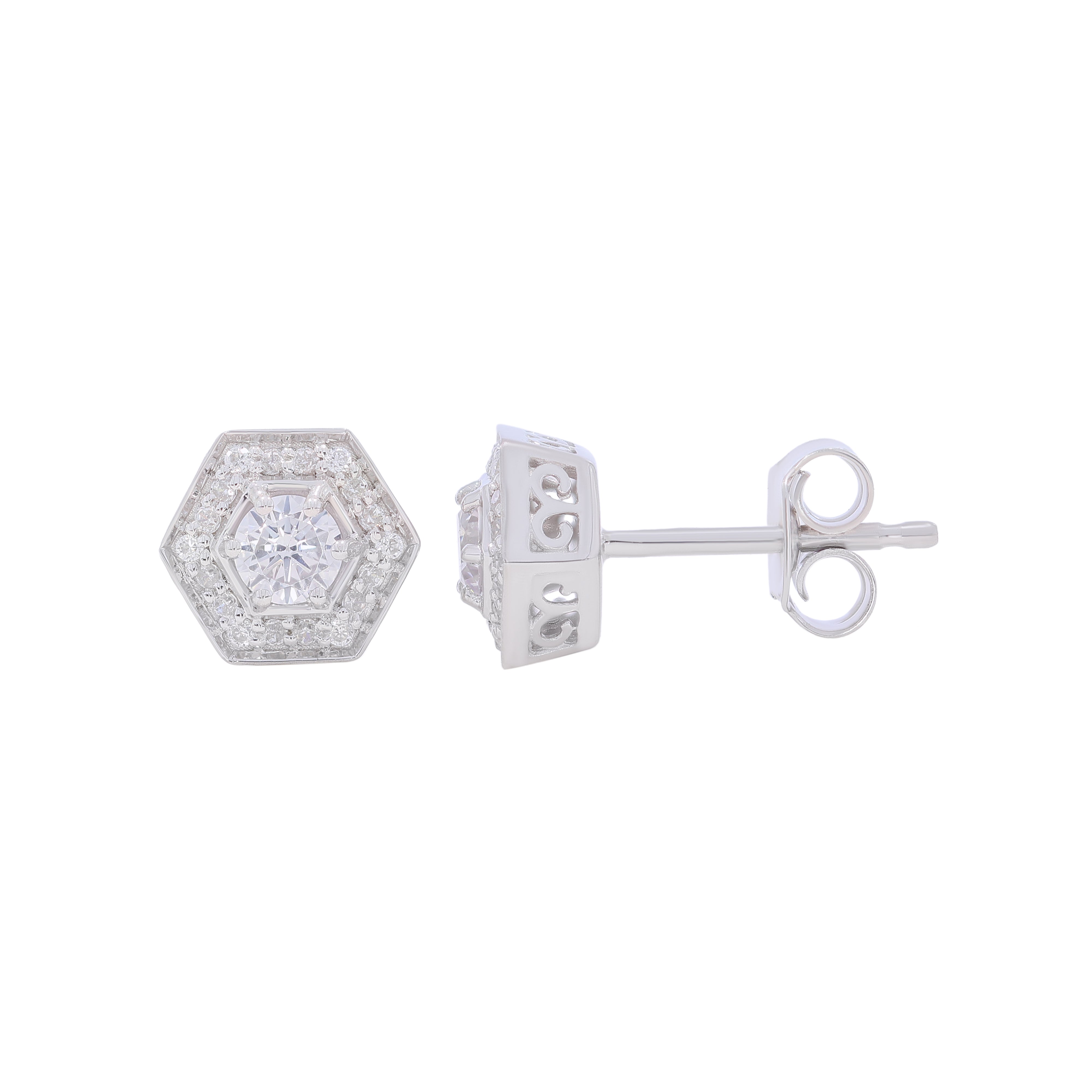 Keeva Jewels Graceful Fancy Round Diamond Stud Earrings - KJE6011