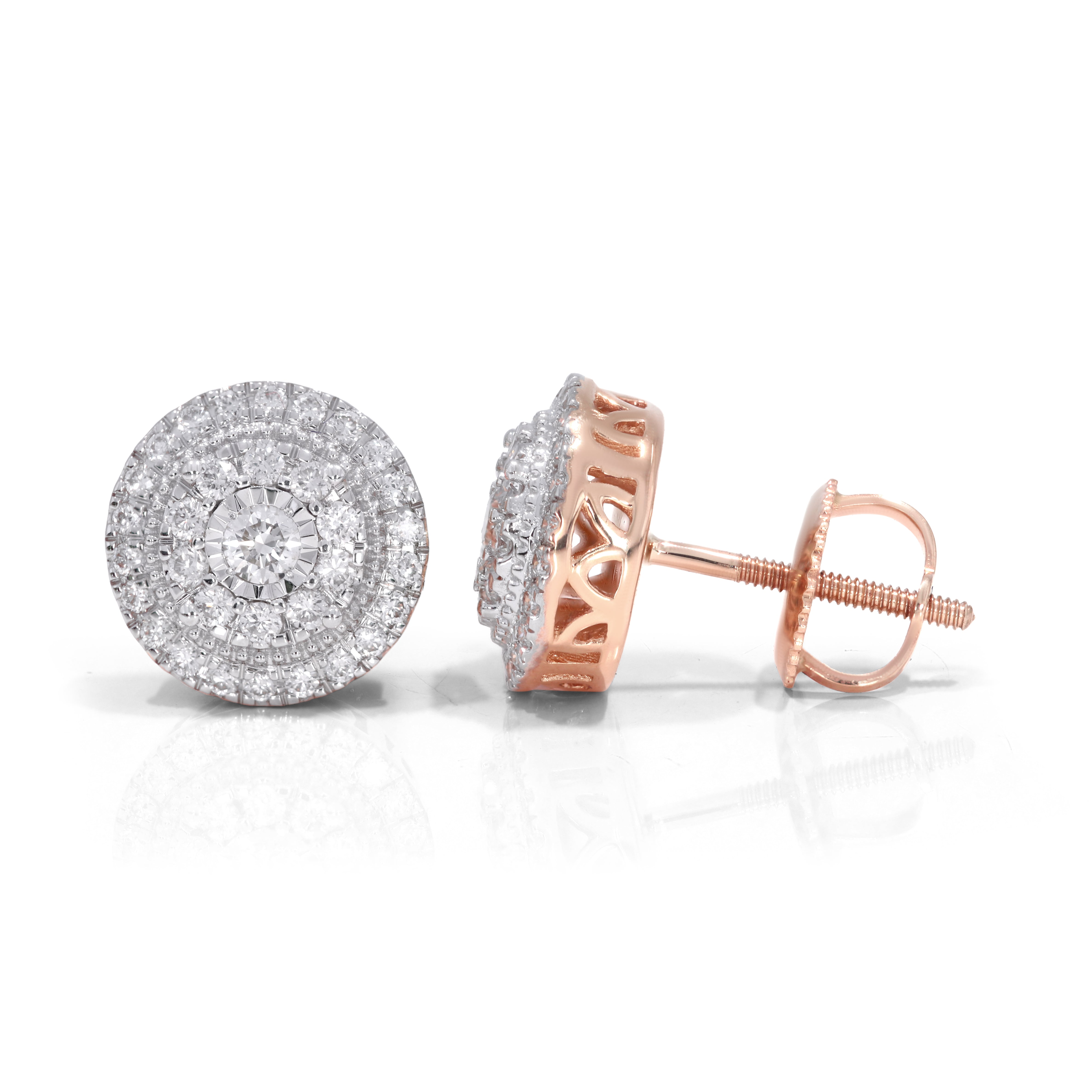 Keeva Jewels Round Diamond Stud Earrings - KJE6042-S2