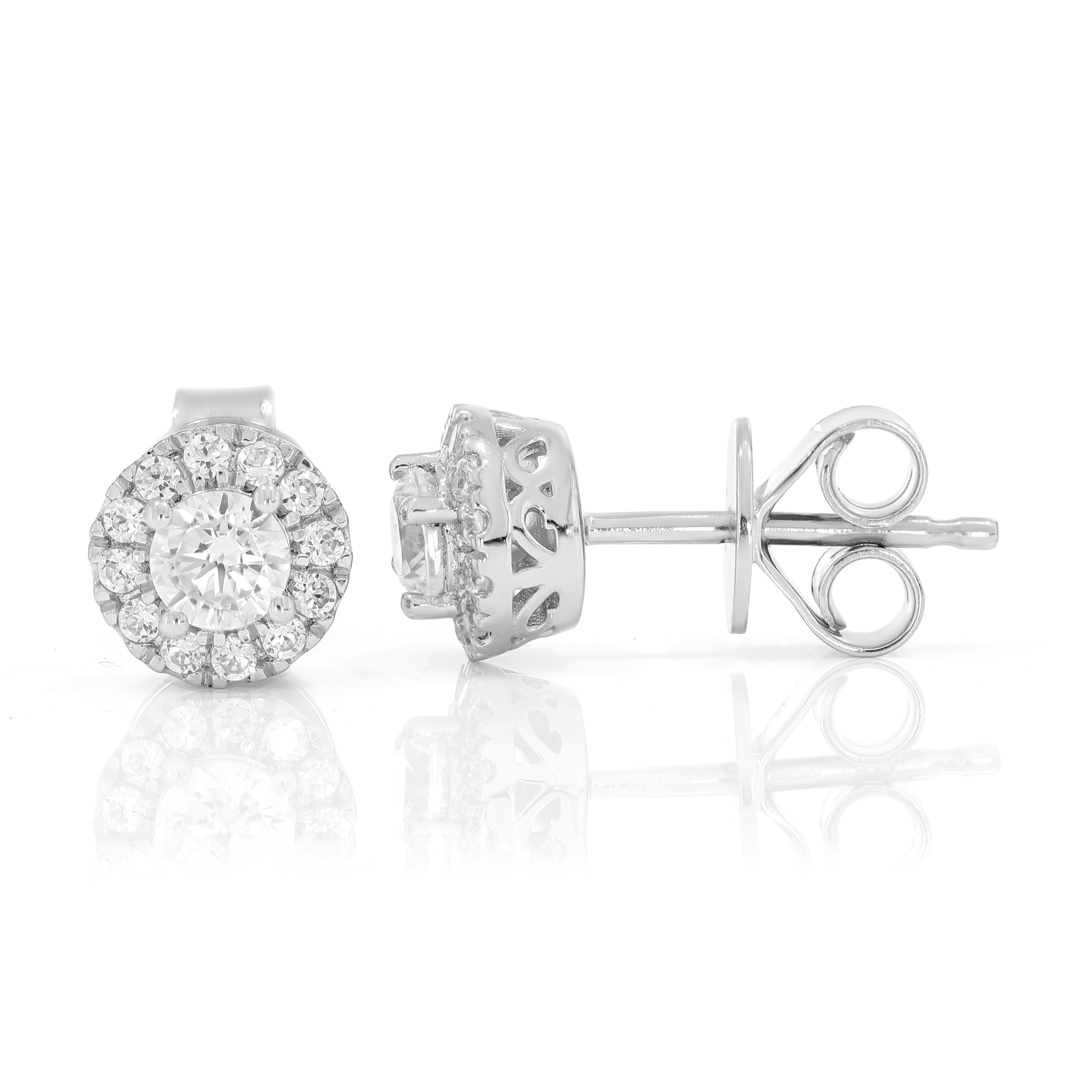 Keeva Jewels Round Diamond Micro Prong Set Stud Earrings - KJE6049