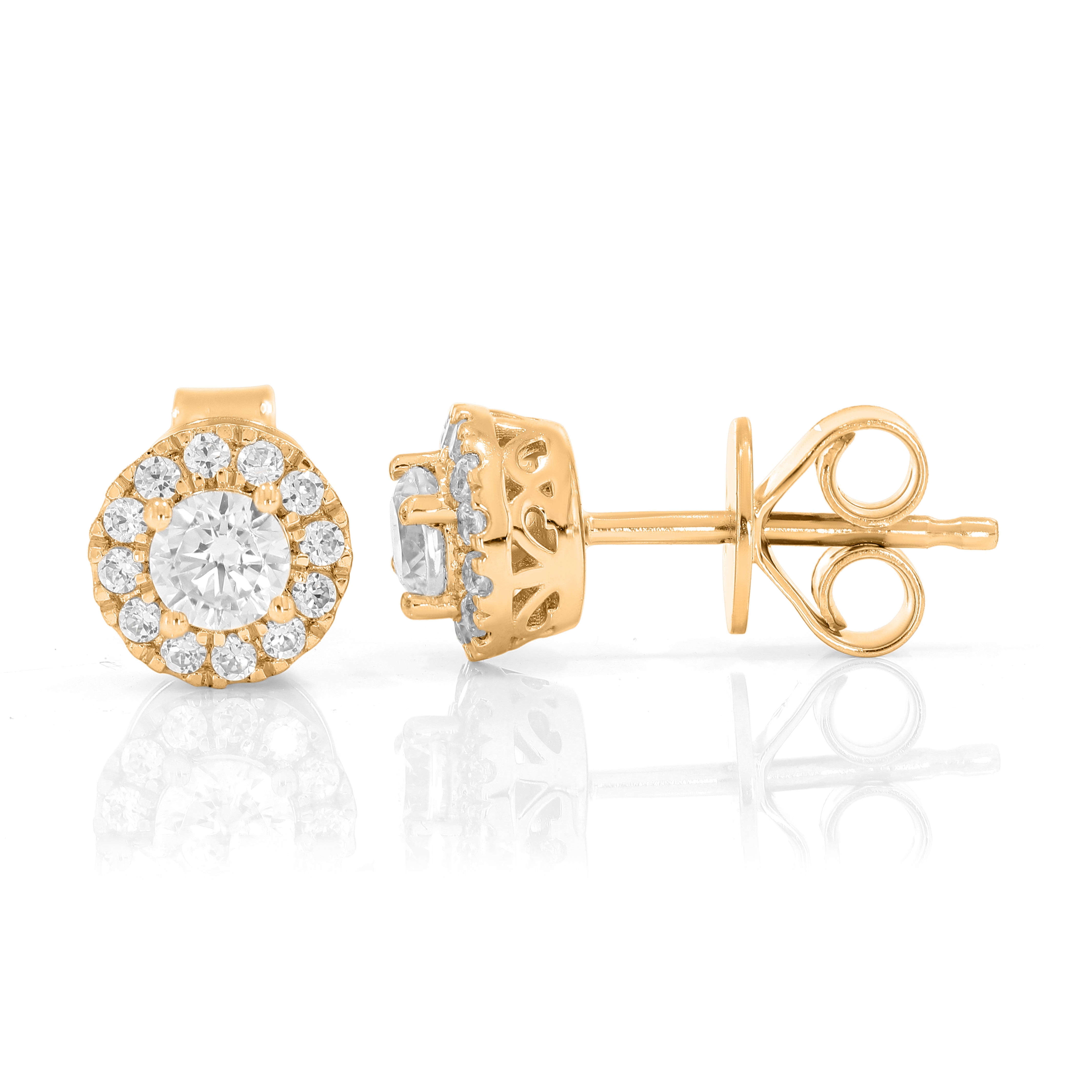 Keeva Jewels Round Diamond Micro Prong Set Stud Earrings - KJE6049