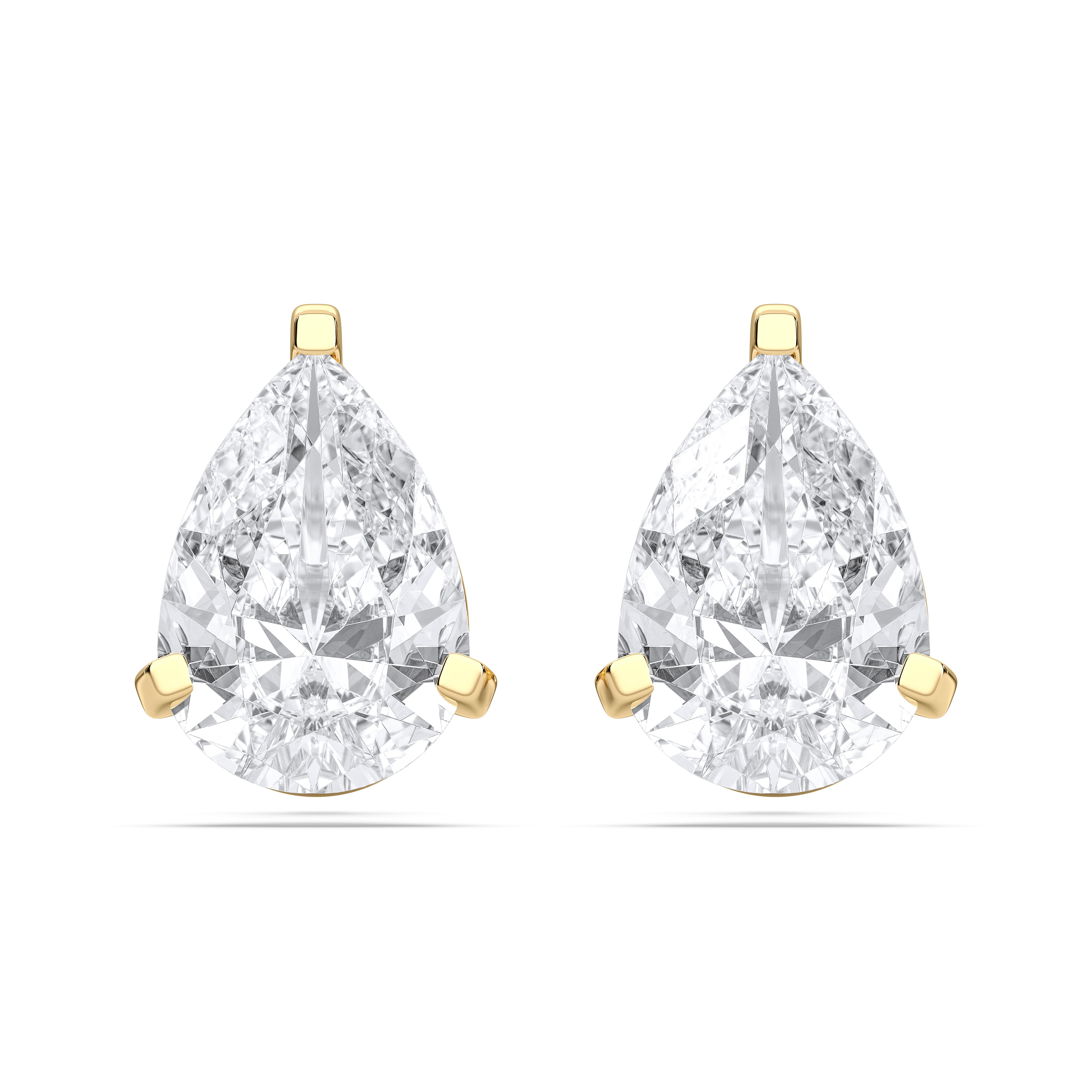 2 Ct Pear Cut Lab Grown Diamond Pave Set Push Back Stud Earring Made in Solid Gold (Copy)