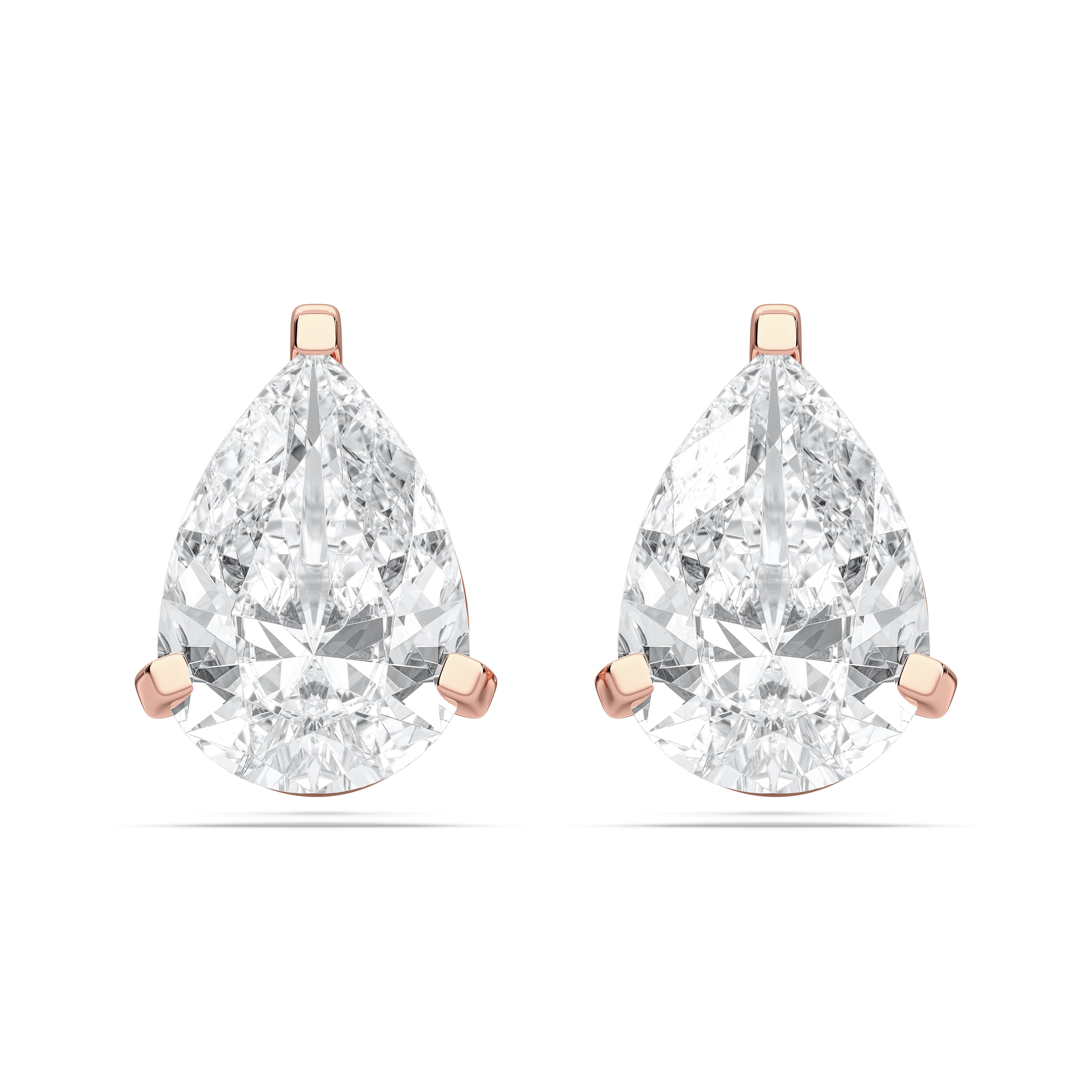 2 Ct Pear Cut Lab Grown Diamond Pave Set Push Back Stud Earring Made in Solid Gold (Copy)
