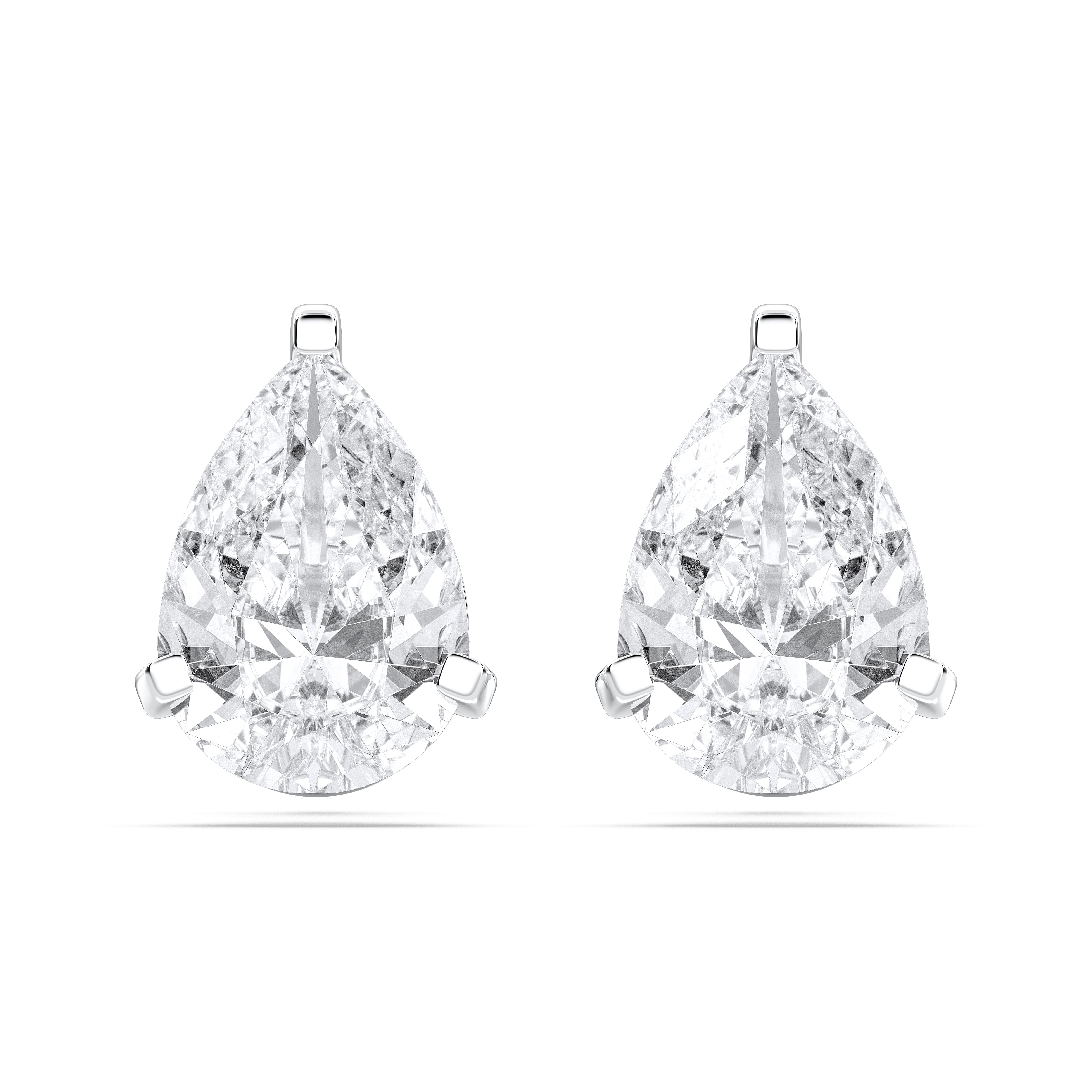 2 Ct Pear Cut Lab Grown Diamond Pave Set Push Back Stud Earring Made in Solid Gold (Copy)