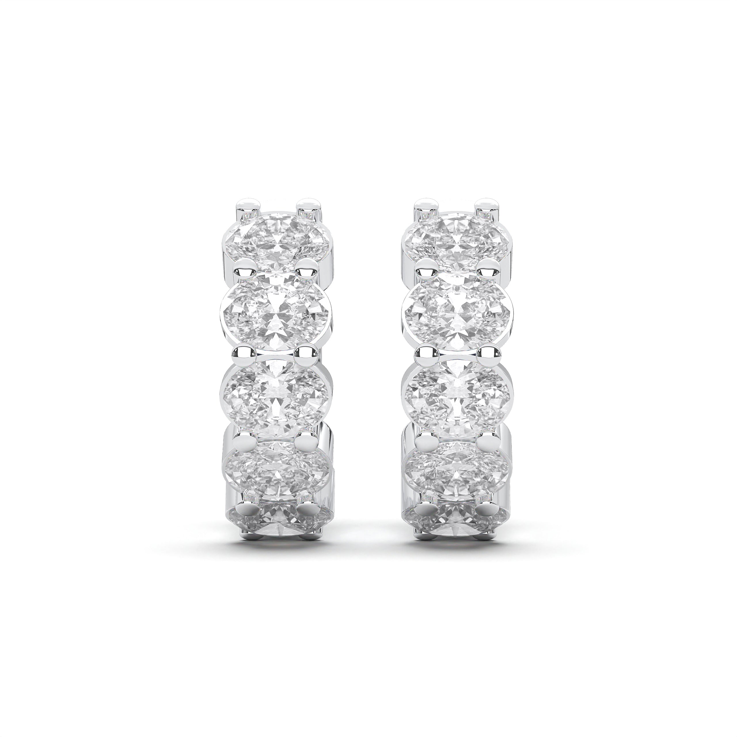 2.00 Carat Lab Created Oval Cut Diamond Hoop Earring For Women in Solid Gold