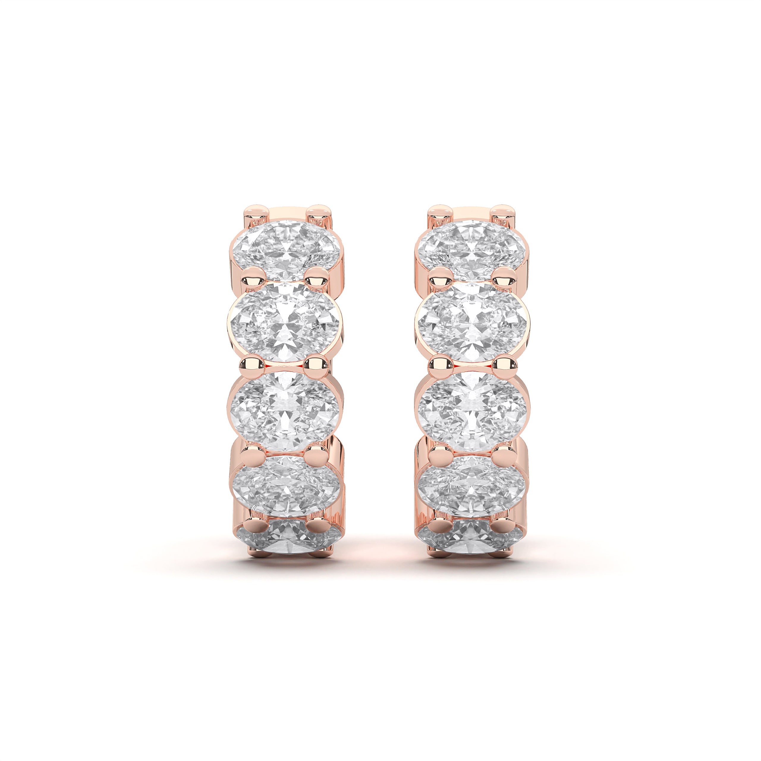 2.00 Carat Lab Created Oval Cut Diamond Hoop Earring For Women in Solid Gold
