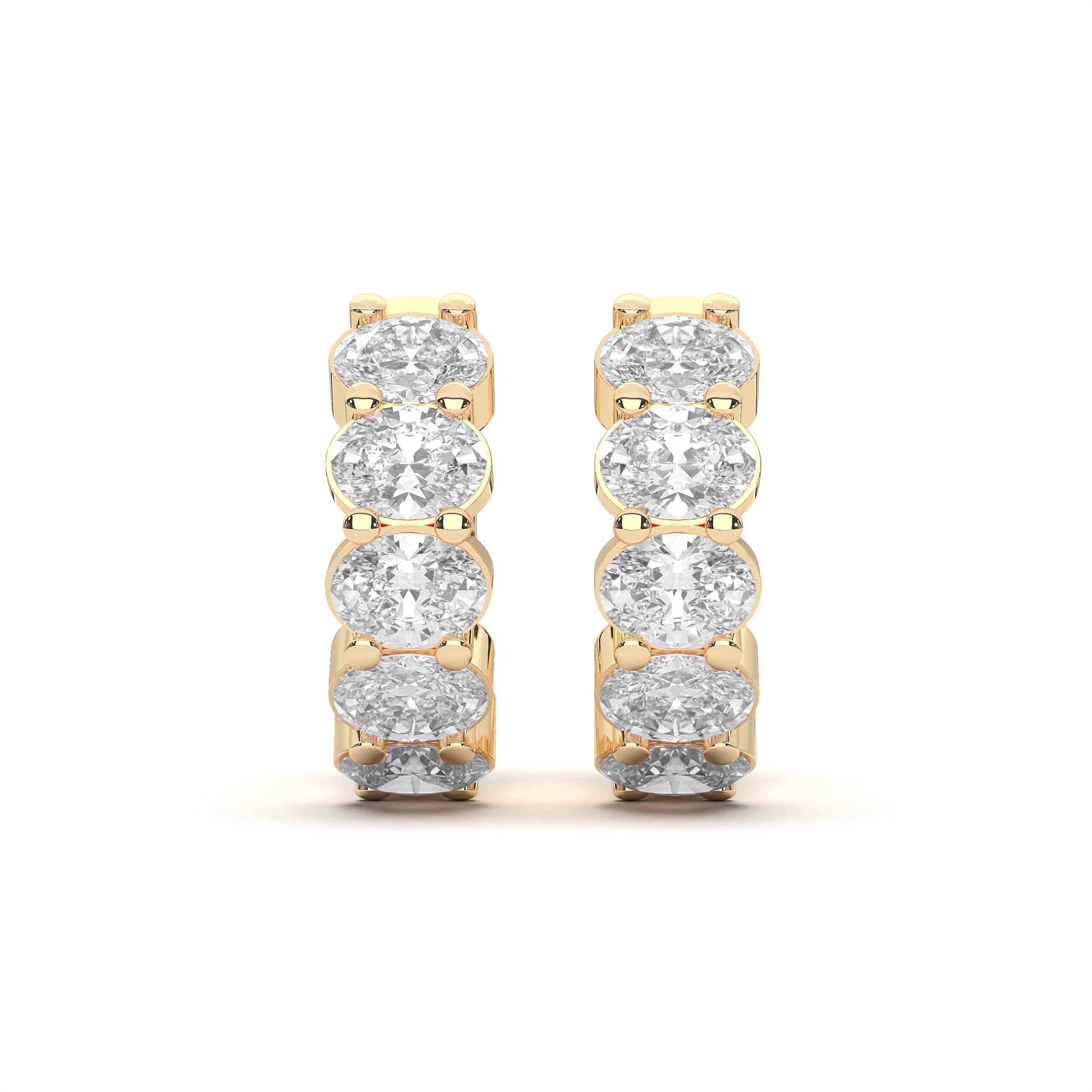 2.00 Carat Lab Created Oval Cut Diamond Hoop Earring For Women in Solid Gold