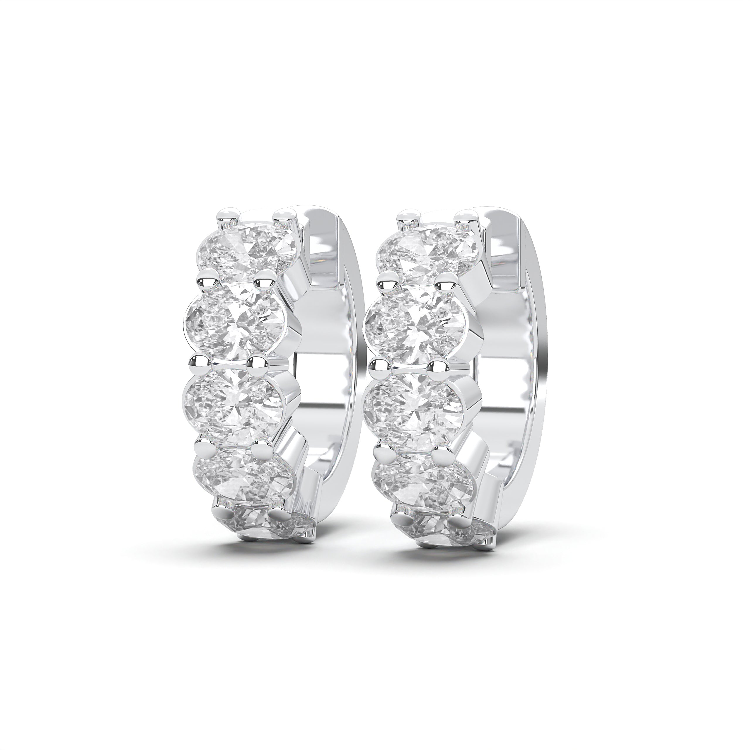2.00 Carat Lab Created Oval Cut Diamond Hoop Earring For Women in Solid Gold