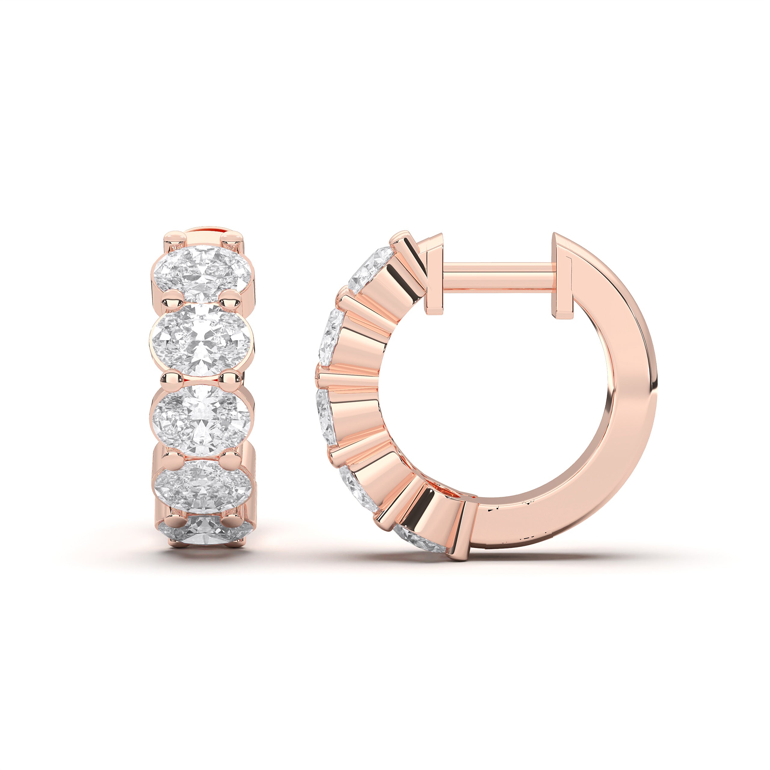 2.00 Carat Lab Created Oval Cut Diamond Hoop Earring For Women in Solid Gold