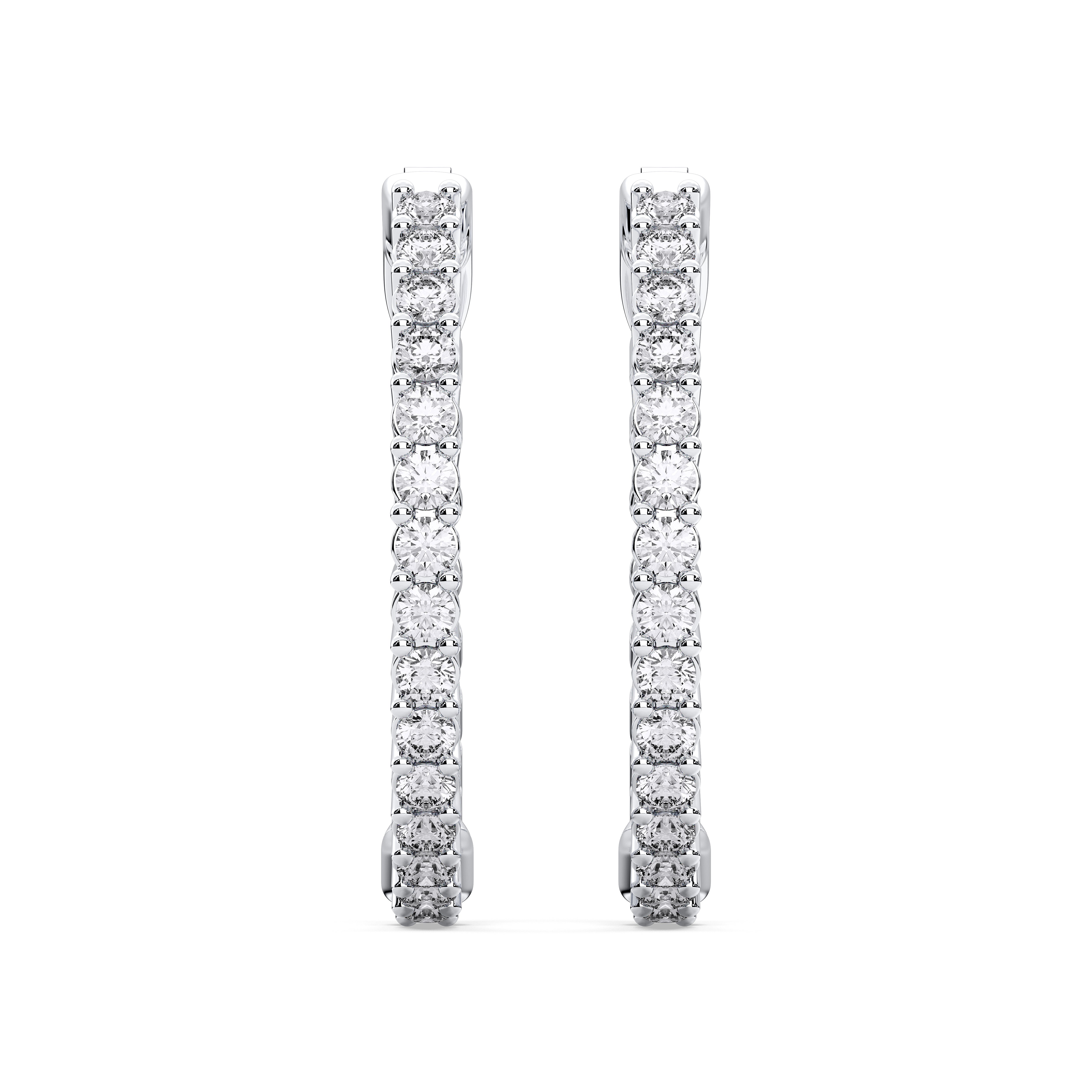 Lab Created 1.00 Ct Round Cut Diamond Hoop Earring in Solid Gold For Her