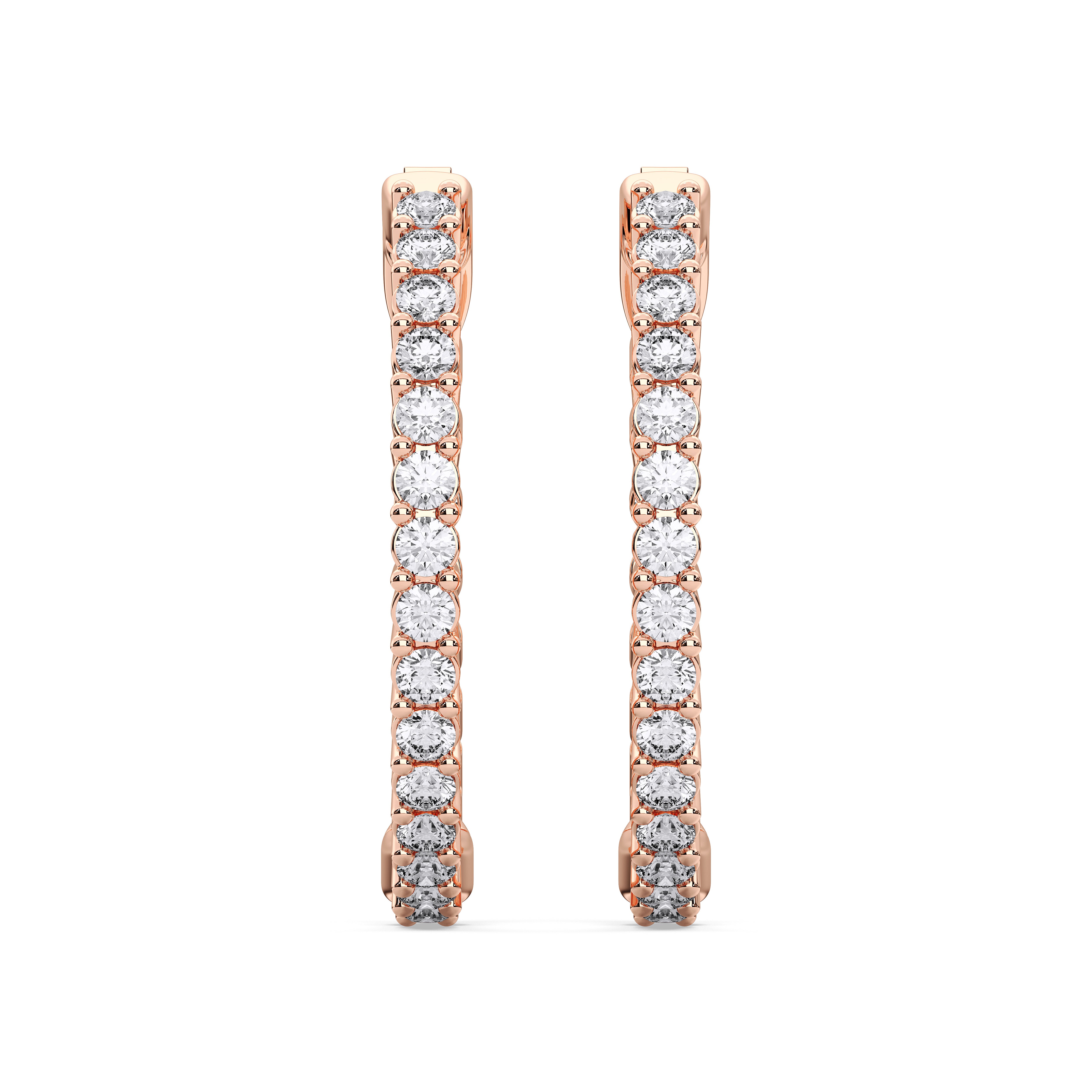 Lab Created 1.00 Ct Round Cut Diamond Hoop Earring in Solid Gold For Her