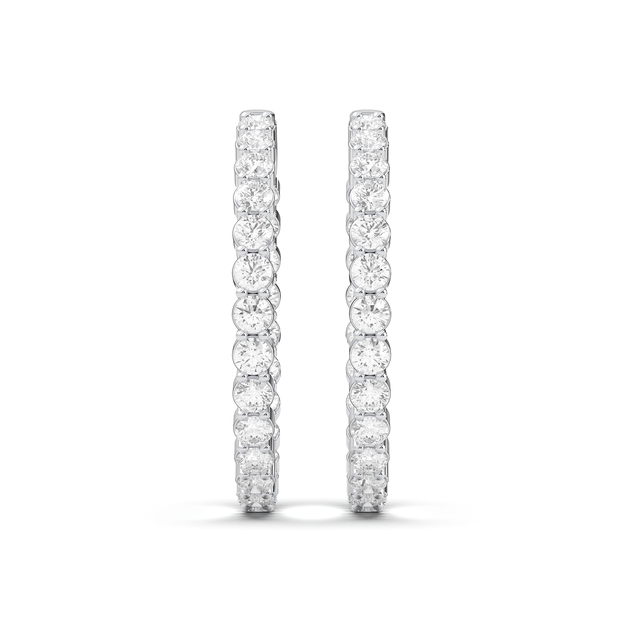 4.00 Ct Round Cut Lab Grown Diamond Hoop Earring Made in Solid Gold For Her