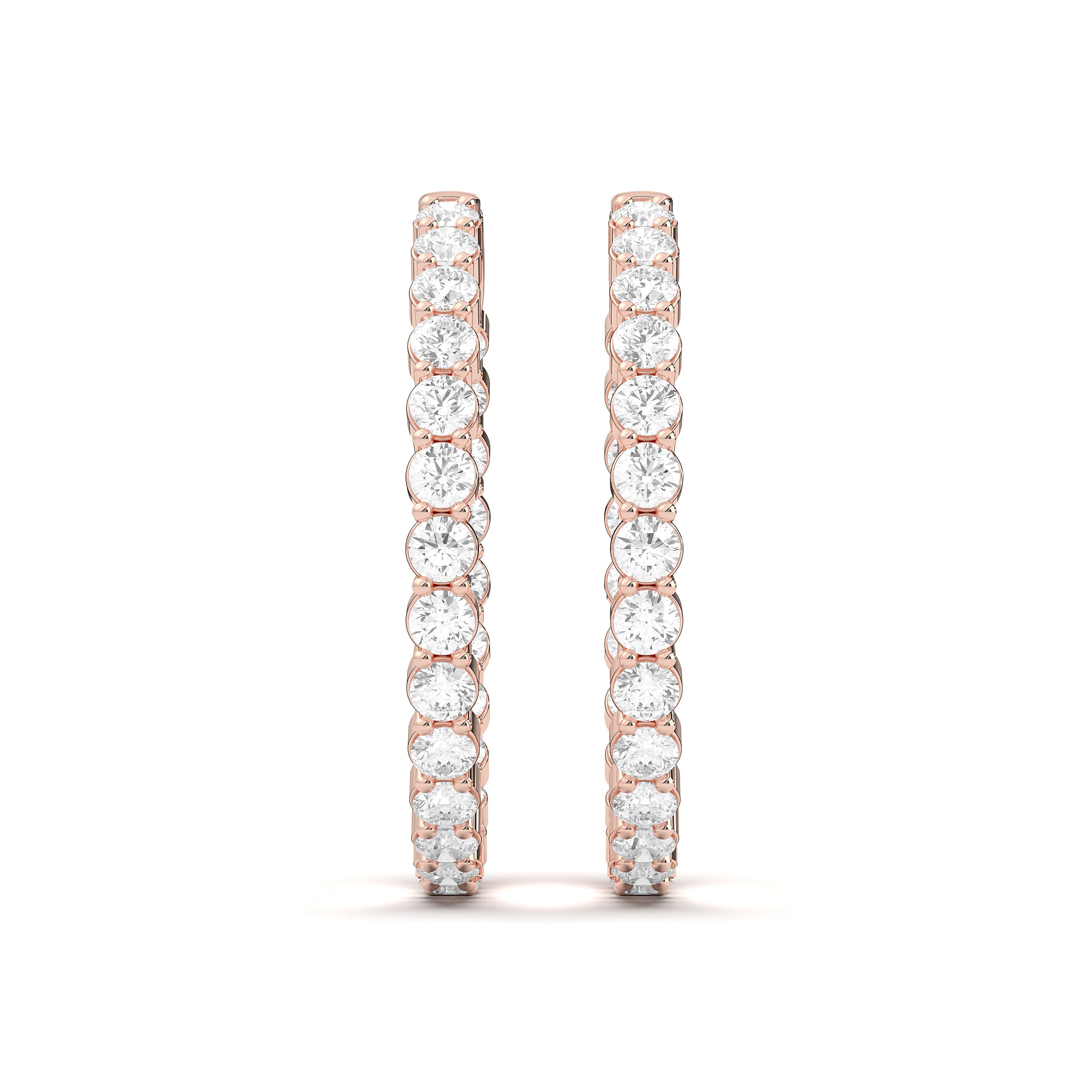 4.00 Ct Round Cut Lab Grown Diamond Hoop Earring Made in Solid Gold For Her