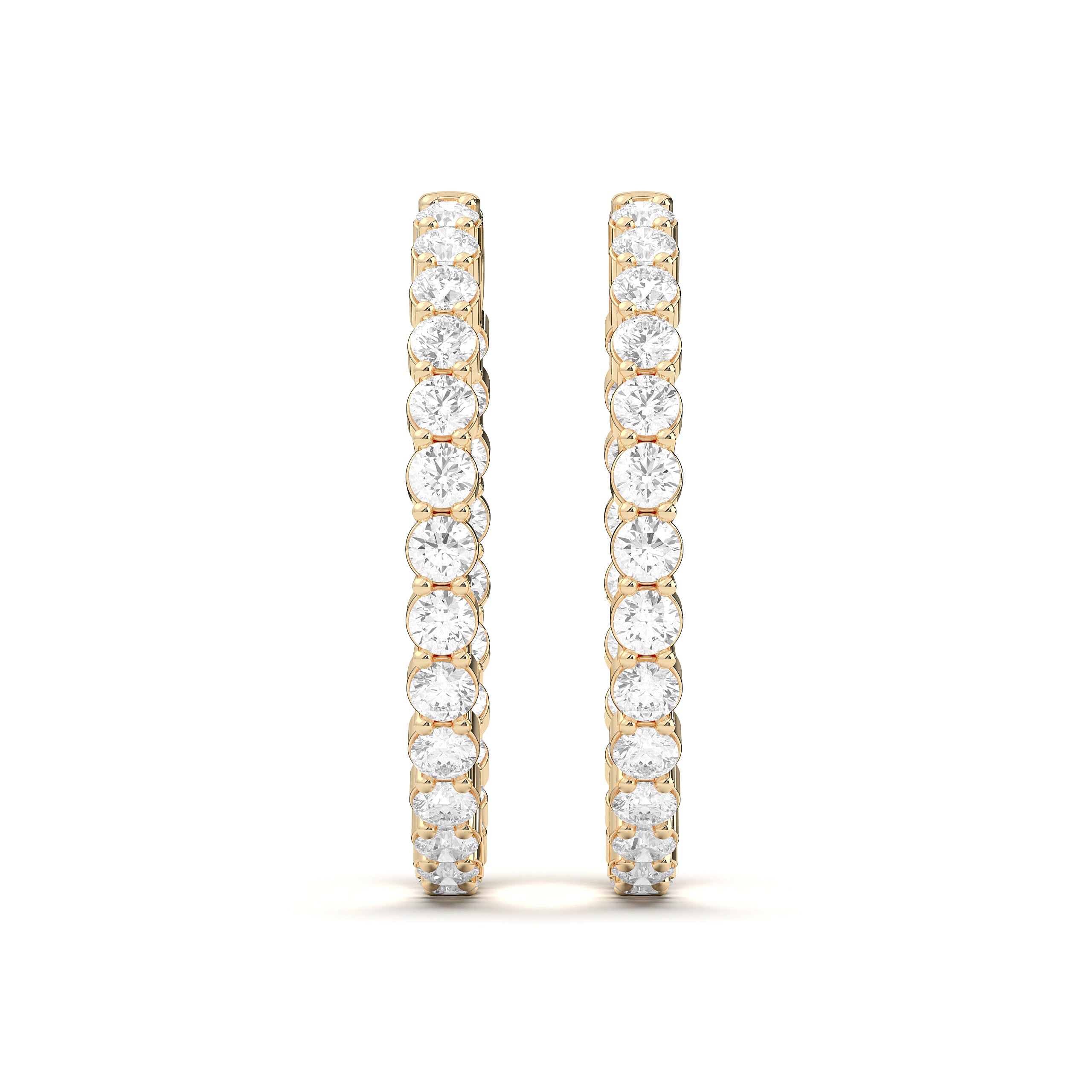 4.00 Ct Round Cut Lab Grown Diamond Hoop Earring Made in Solid Gold For Her