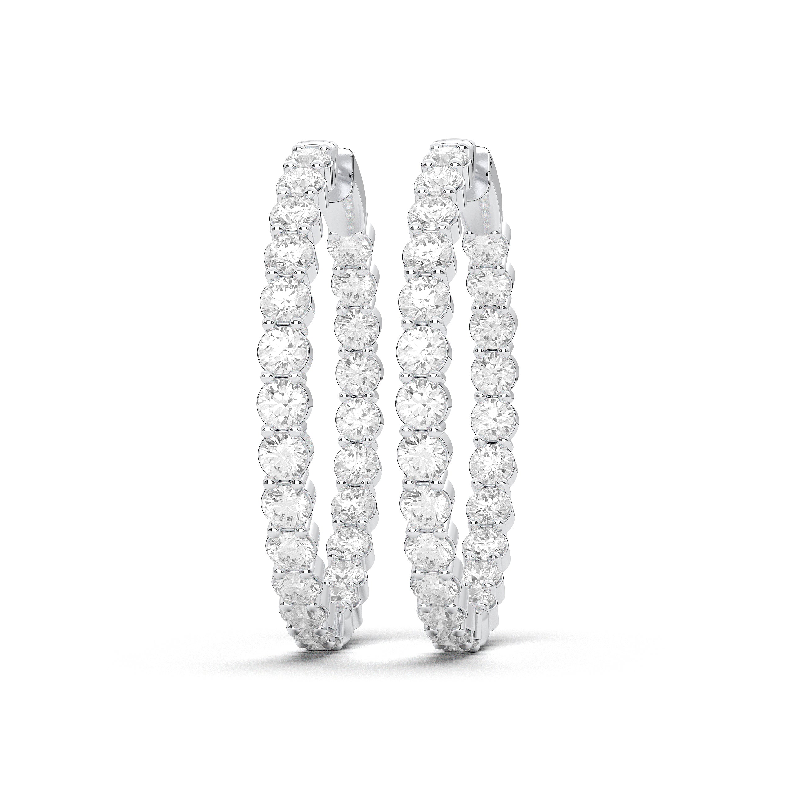 4.00 Ct Round Cut Lab Grown Diamond Hoop Earring Made in Solid Gold For Her
