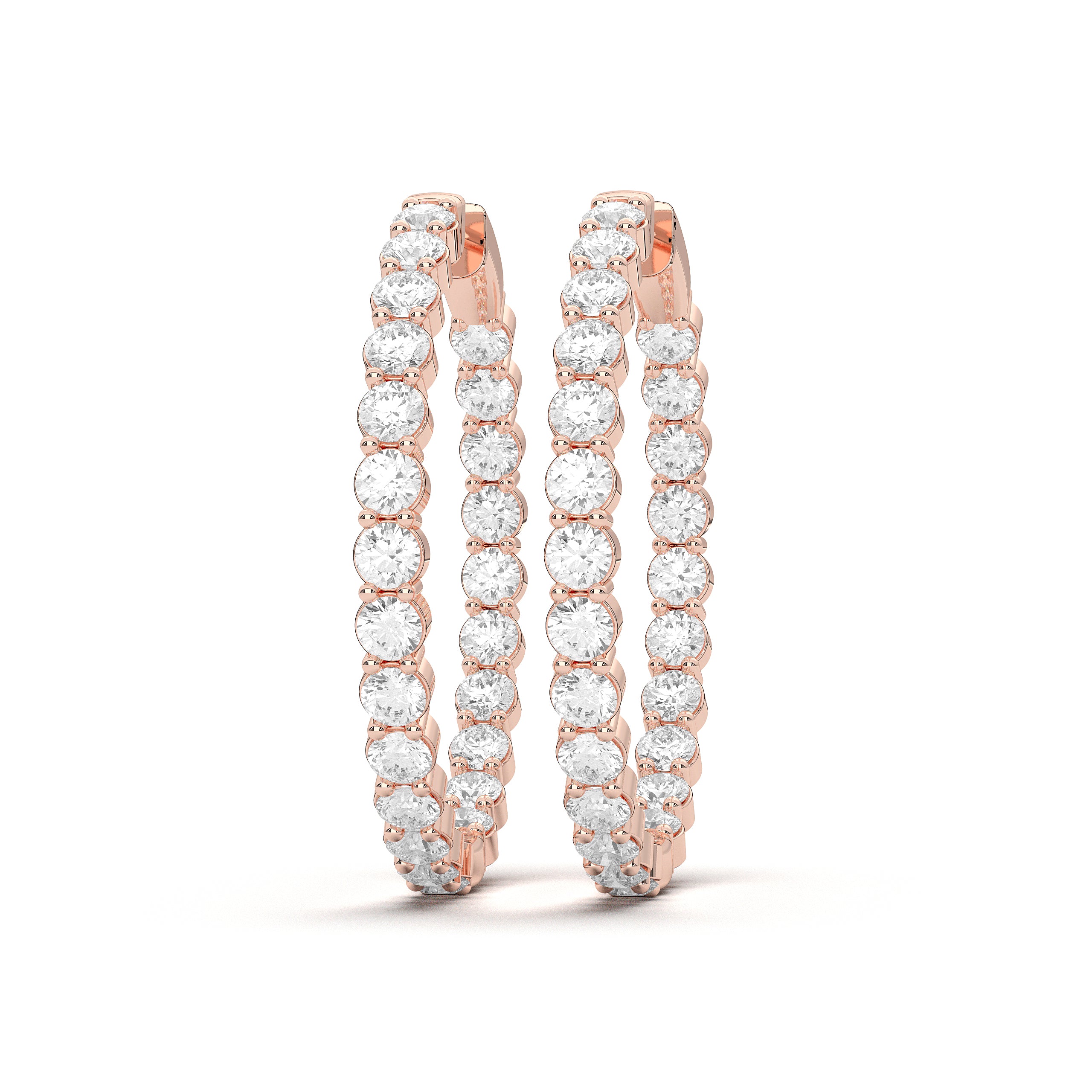 4.00 Ct Round Cut Lab Grown Diamond Hoop Earring Made in Solid Gold For Her