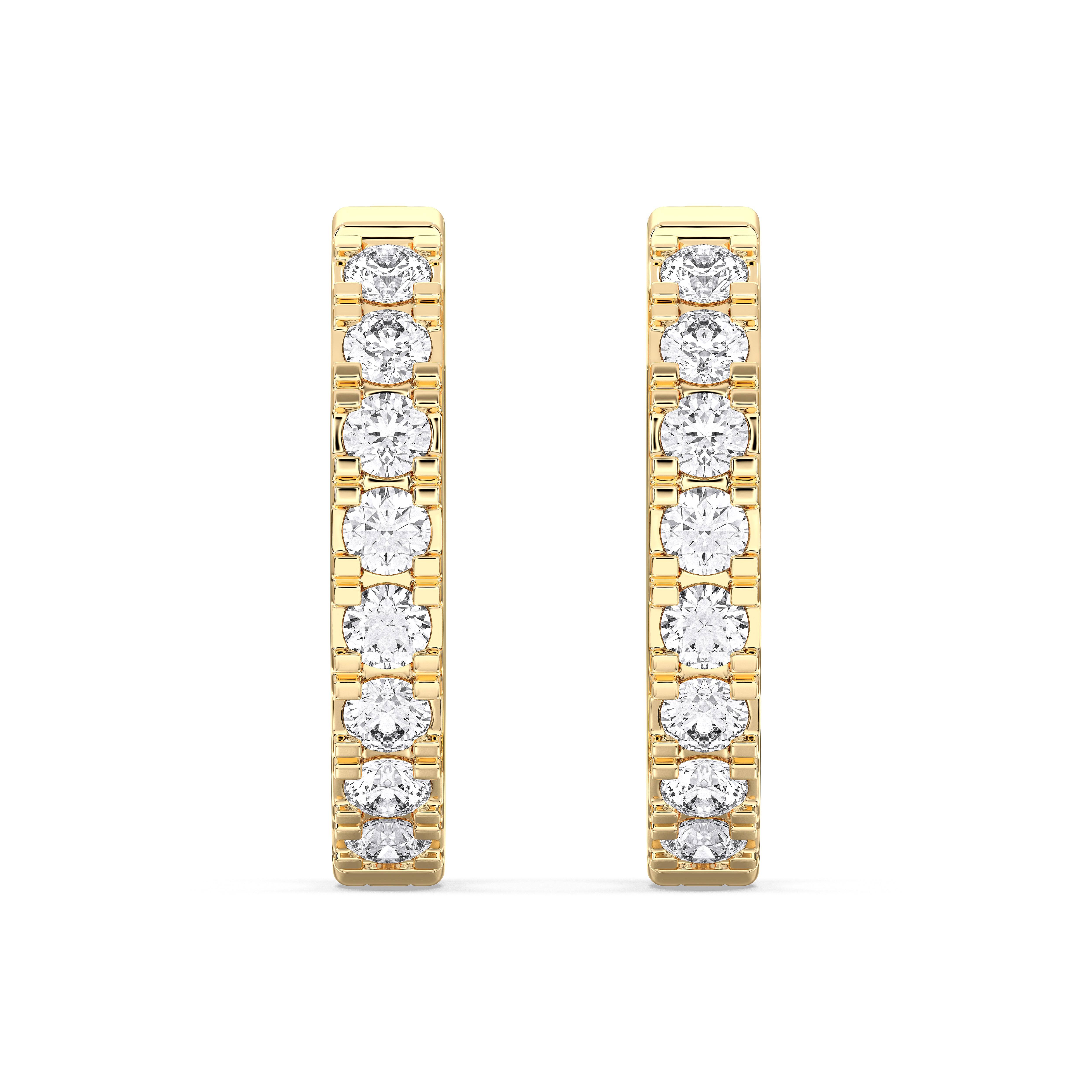 Lab Created Round Diamond 0.35 Ct Hoop Earring For Her in Solid Gold